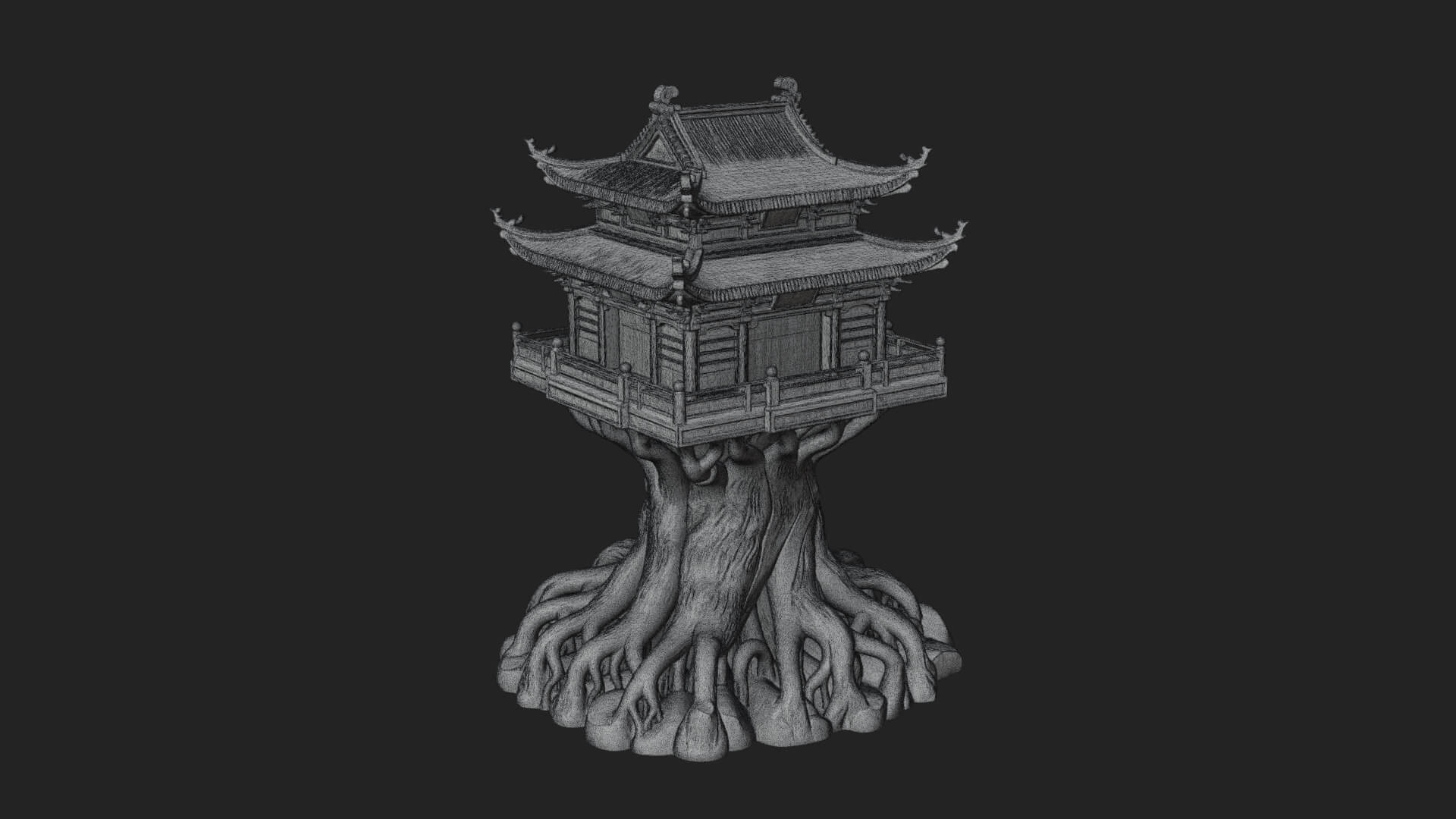 Root Base Pagoda Tower Design 3 3D Print Model 3D Model