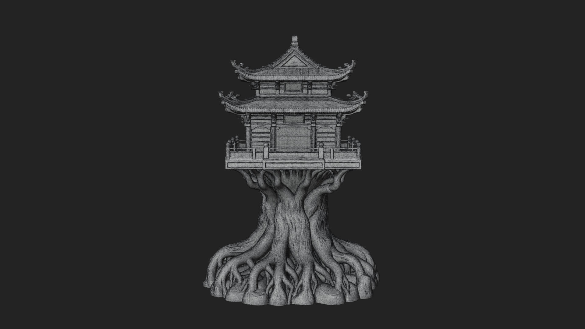 Root Base Pagoda Tower Design 3 3D Print Model 3D Model