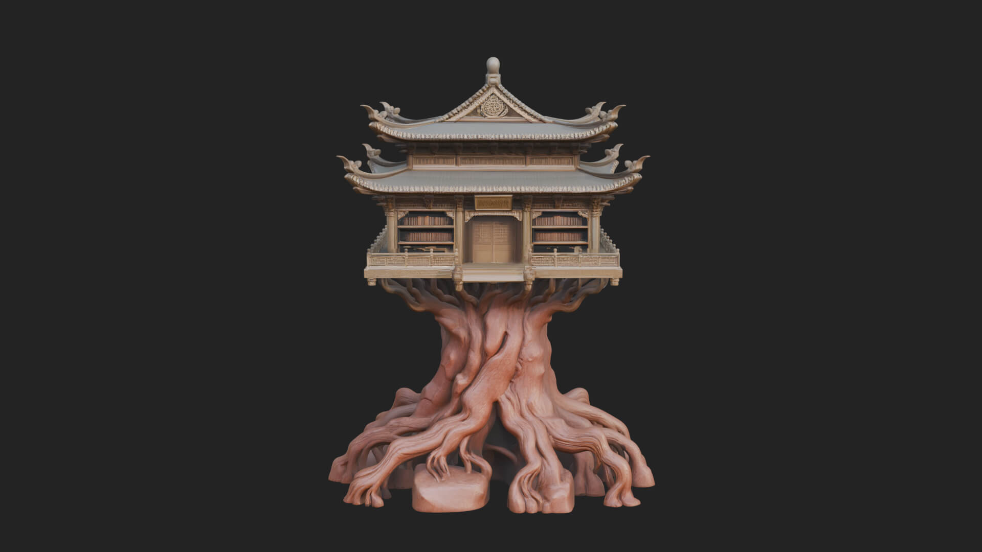 Root Base Pagoda Tower Design 4 3D Print Model 3D Model