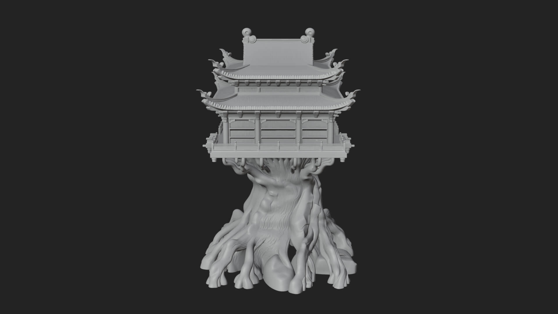 Root Base Pagoda Tower Design 4 3D Print Model 3D Model