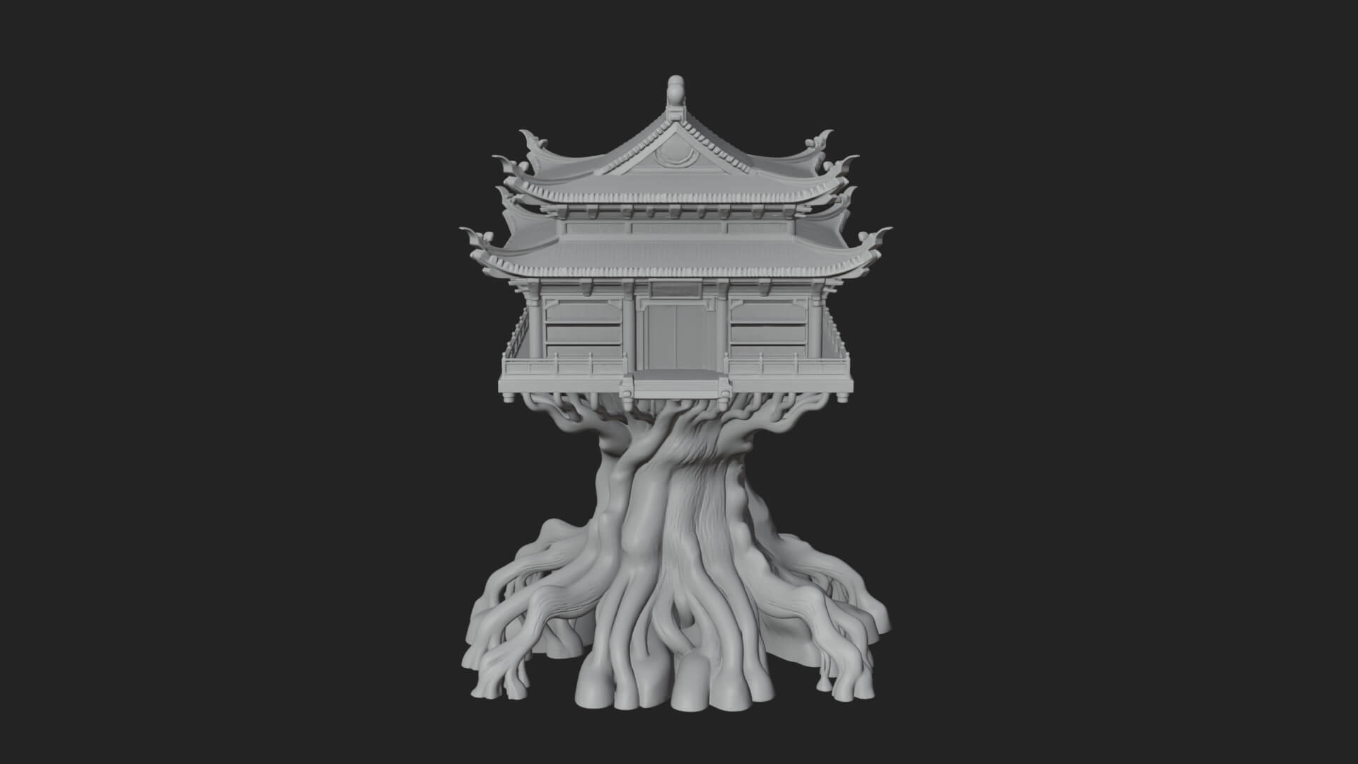 Root Base Pagoda Tower Design 4 3D Print Model 3D Model
