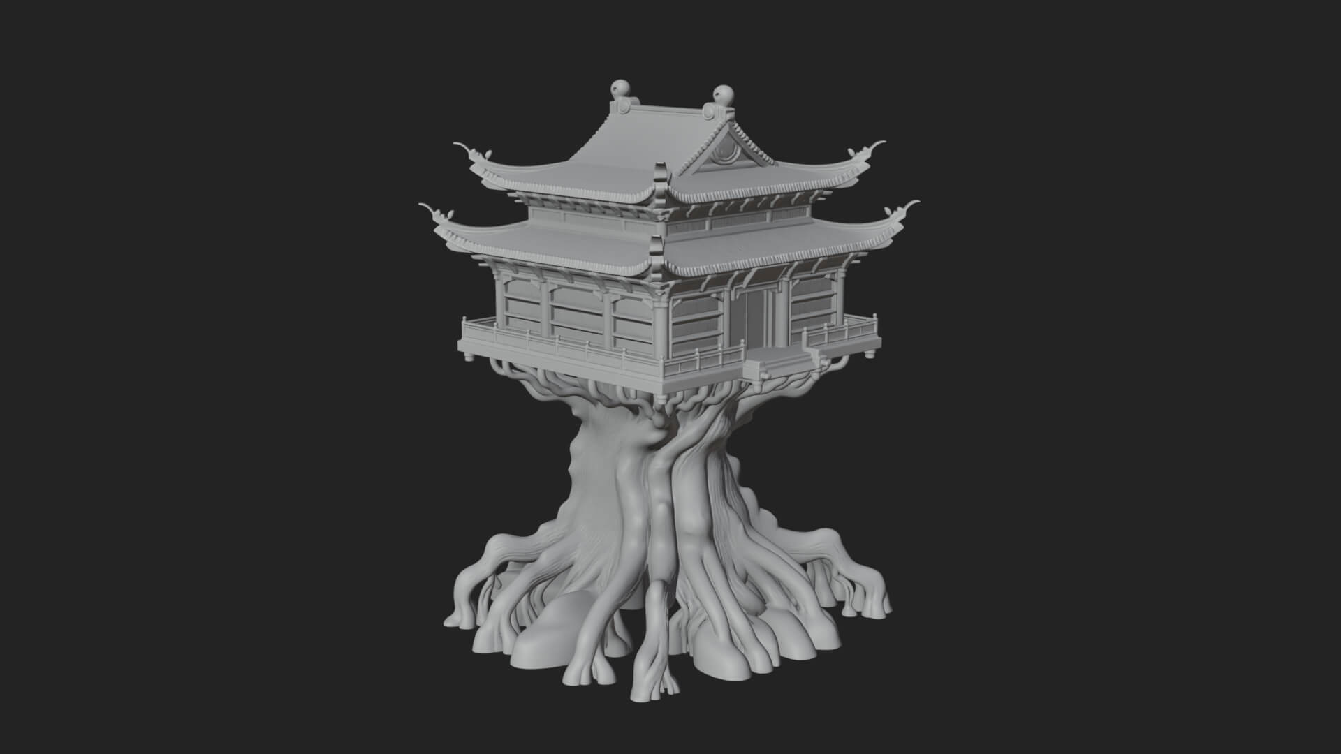 Root Base Pagoda Tower Design 4 3D Print Model 3D Model