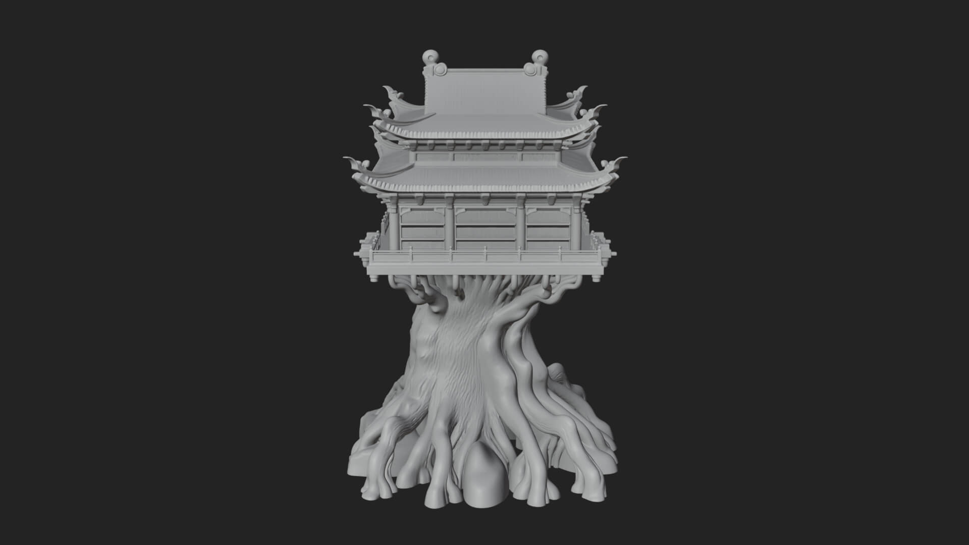 Root Base Pagoda Tower Design 4 3D Print Model 3D Model