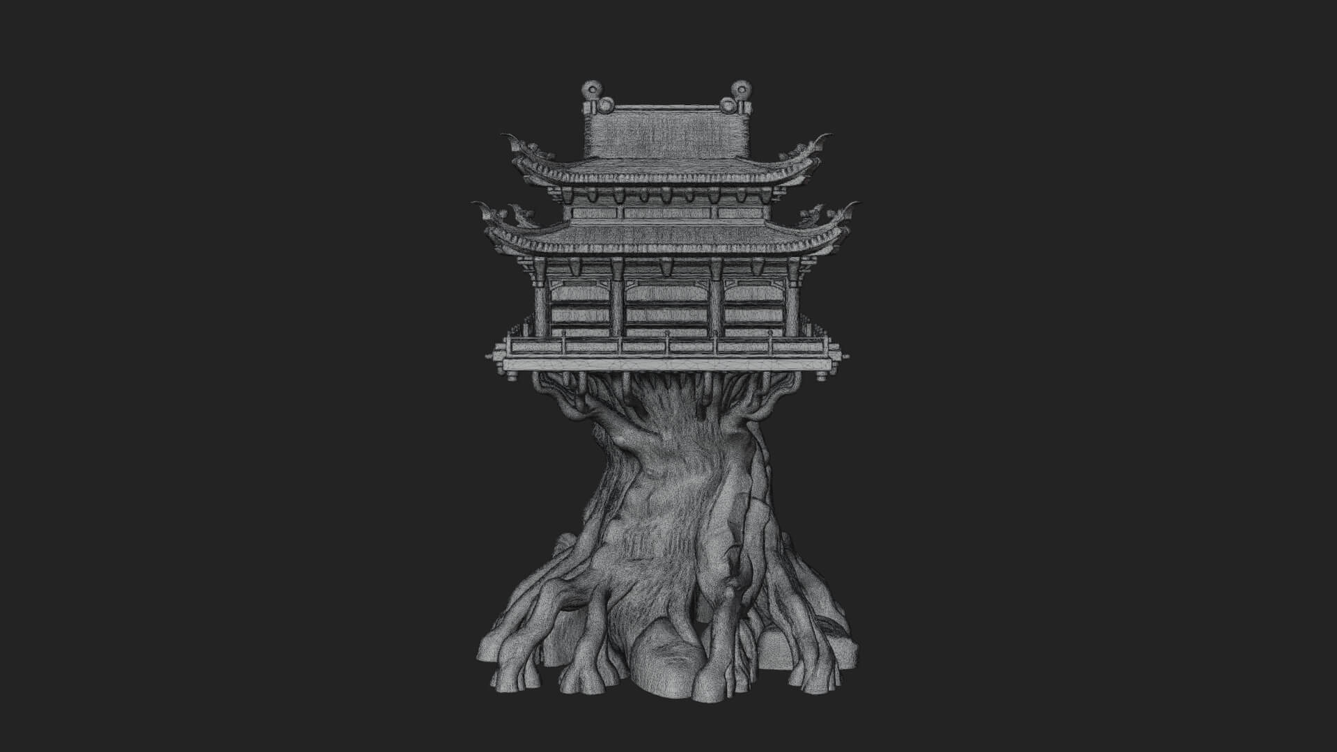 Root Base Pagoda Tower Design 4 3D Print Model 3D Model