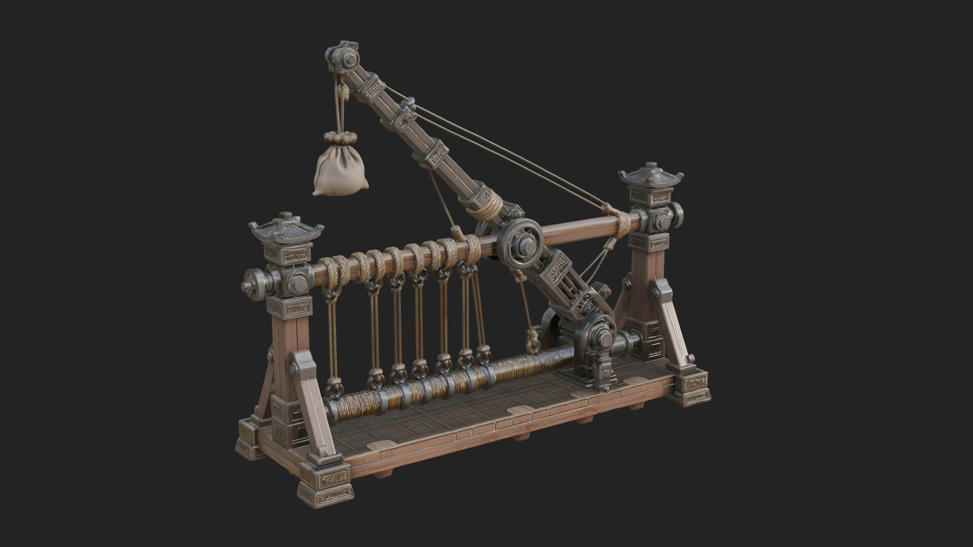 Rope Bundle Trebuchet Model Design 1 3D Print Model 3D Model