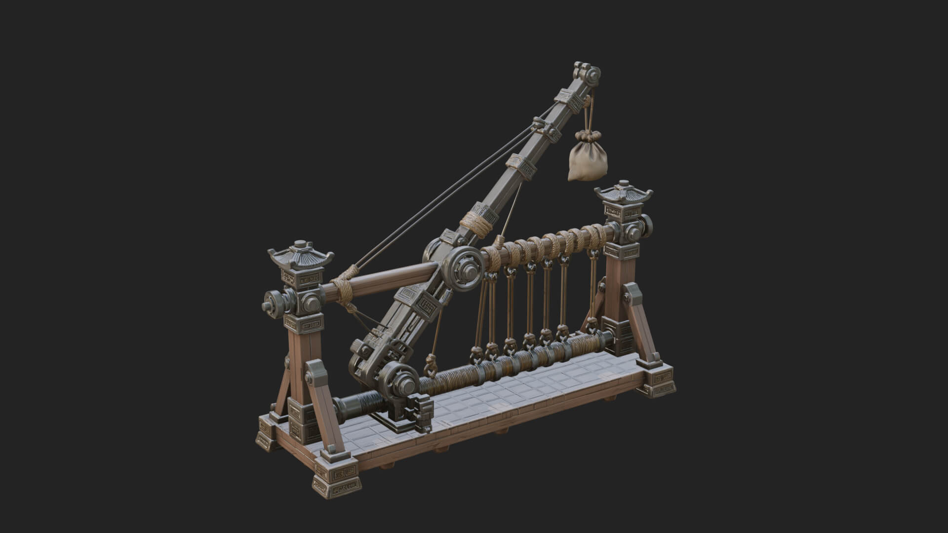 Rope Bundle Trebuchet Model Design 1 3D Print Model 3D Model