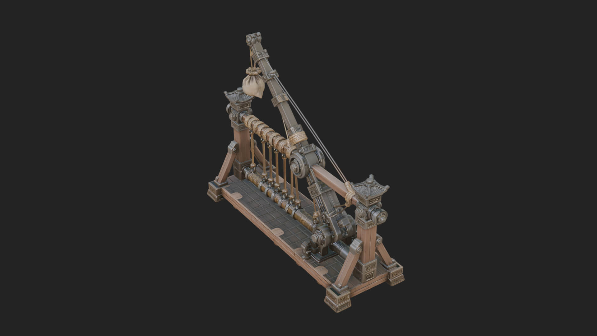 Rope Bundle Trebuchet Model Design 1 3D Print Model 3D Model