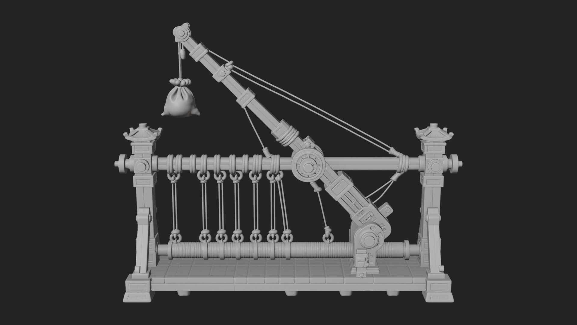 Rope Bundle Trebuchet Model Design 1 3D Print Model 3D Model