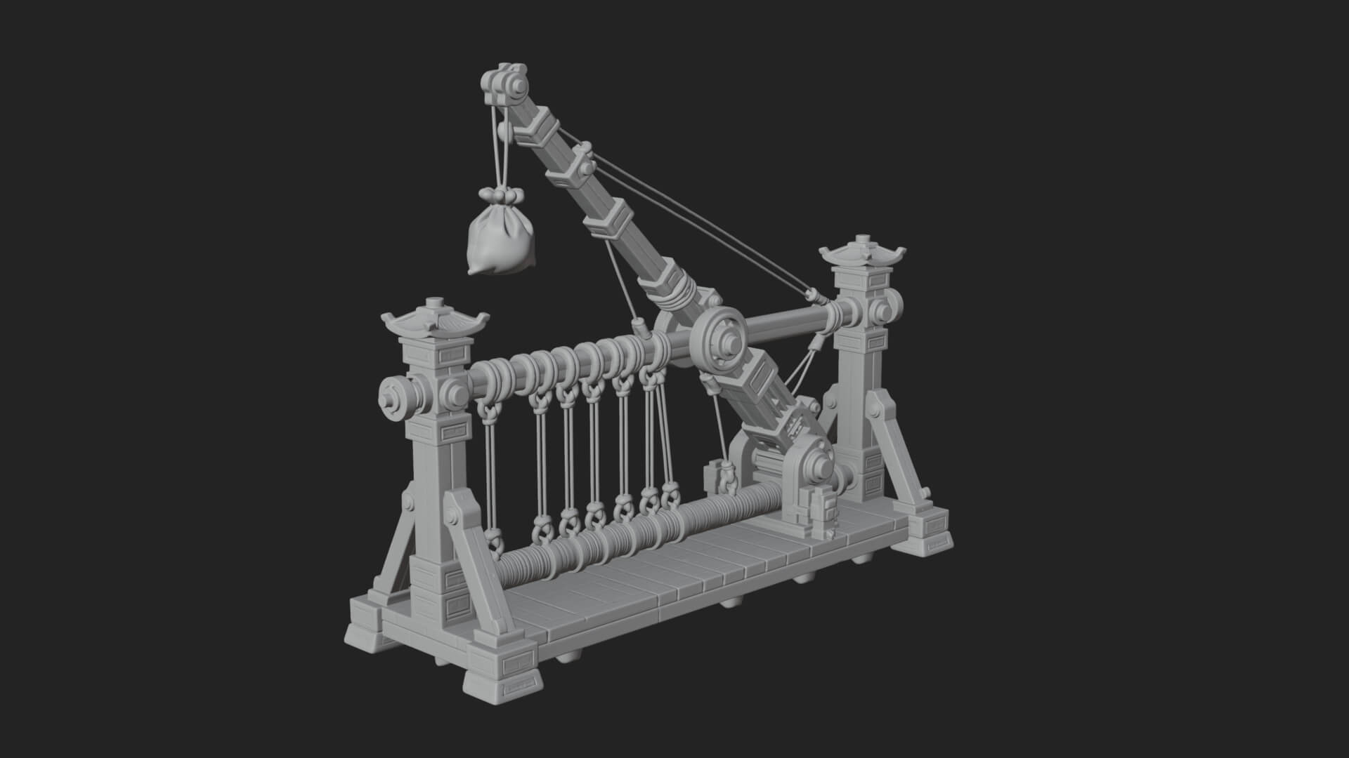 Rope Bundle Trebuchet Model Design 1 3D Print Model 3D Model