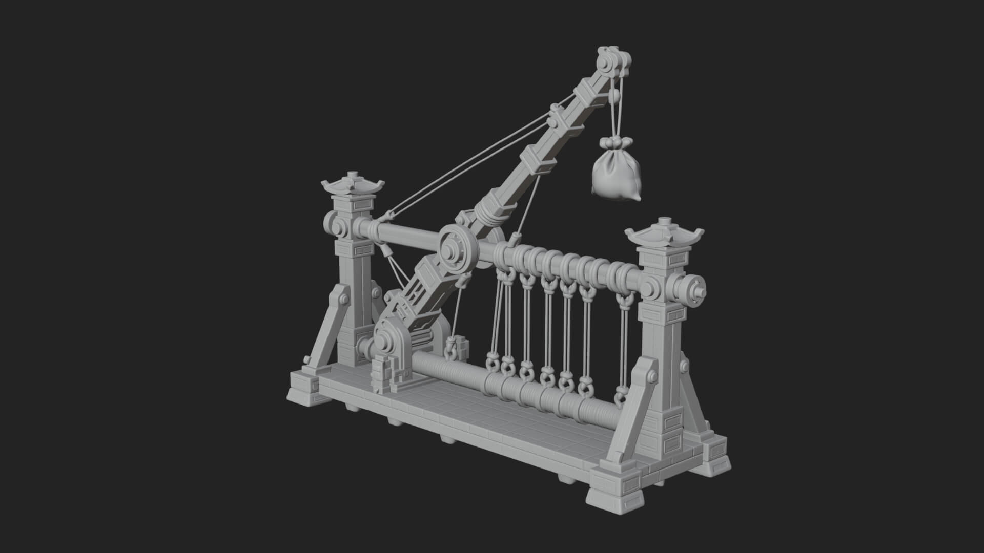 Rope Bundle Trebuchet Model Design 1 3D Print Model 3D Model