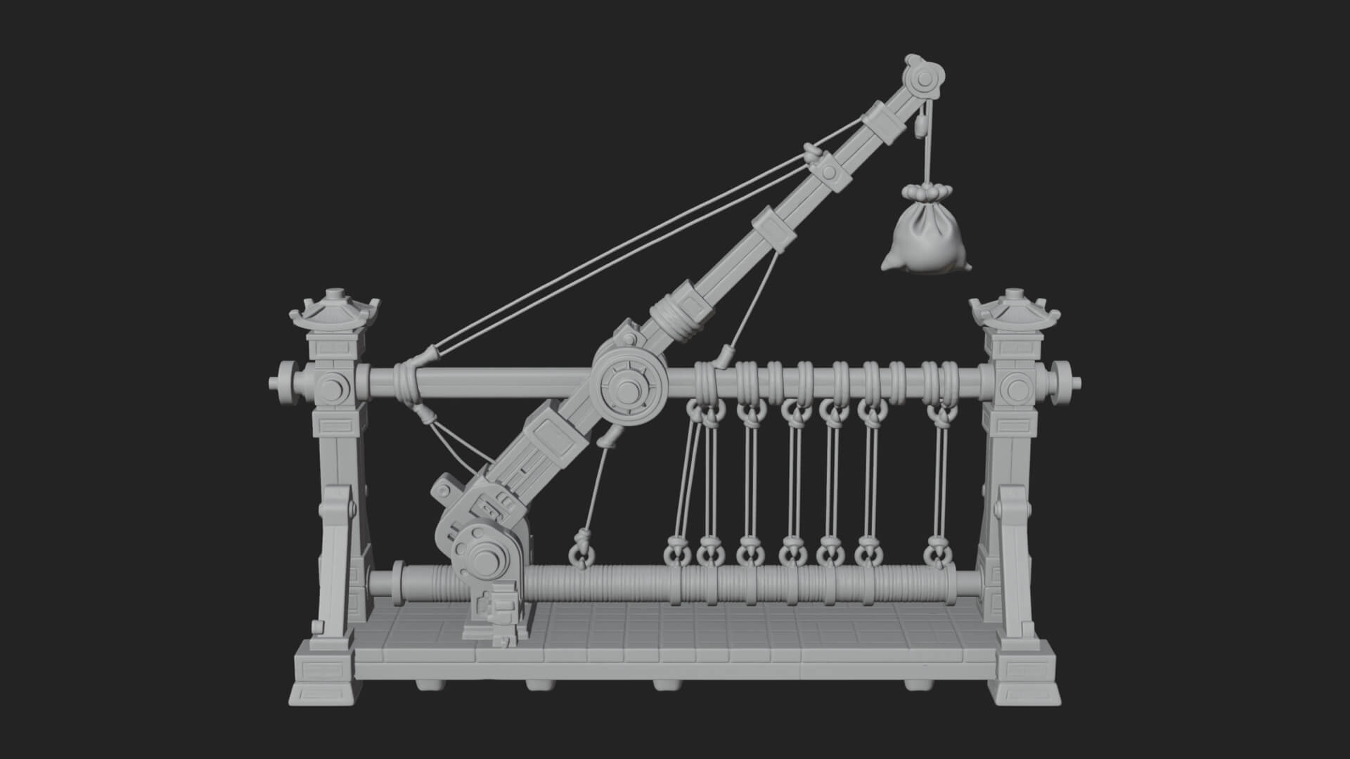 Rope Bundle Trebuchet Model Design 1 3D Print Model 3D Model