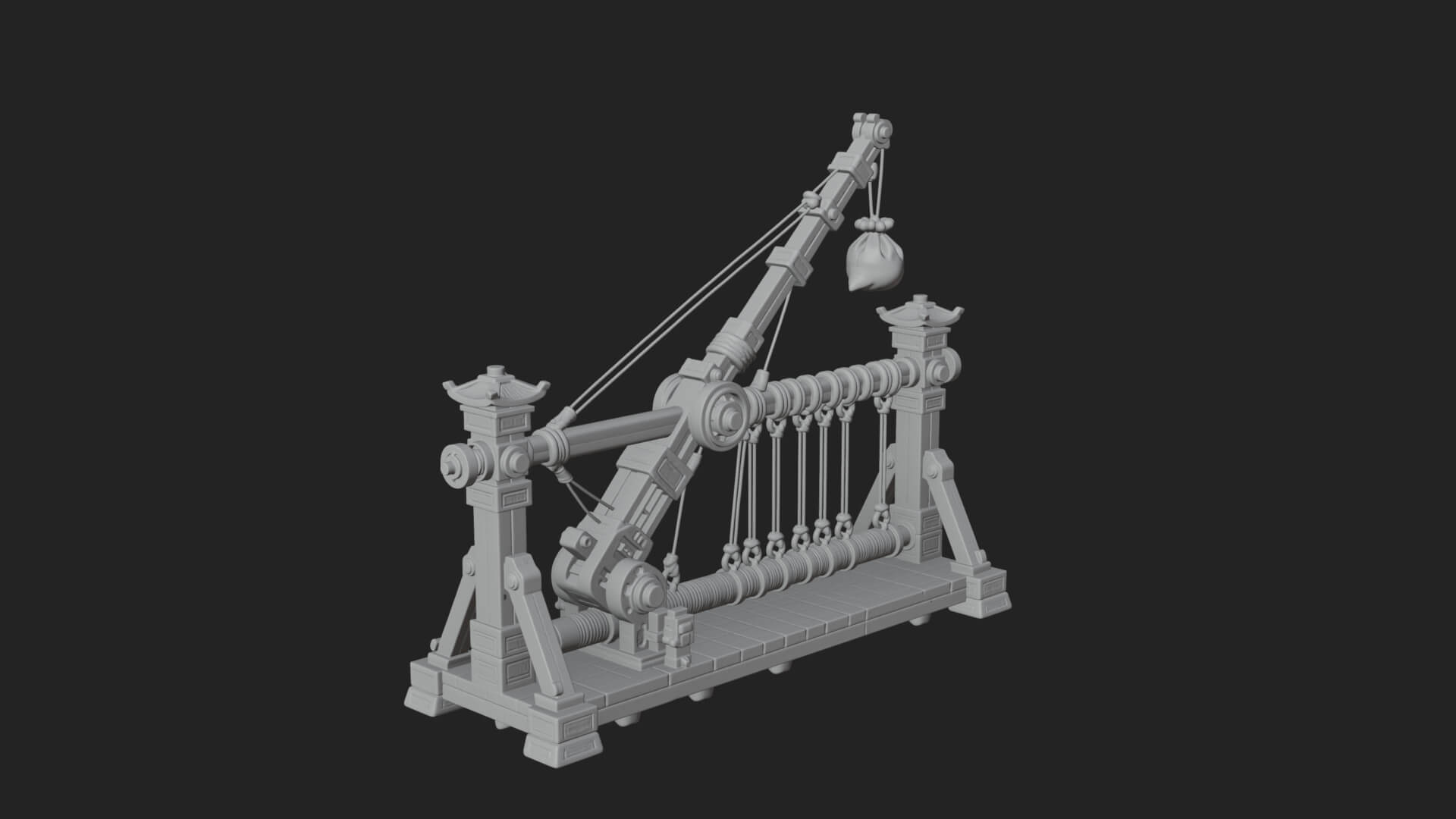 Rope Bundle Trebuchet Model Design 1 3D Print Model 3D Model