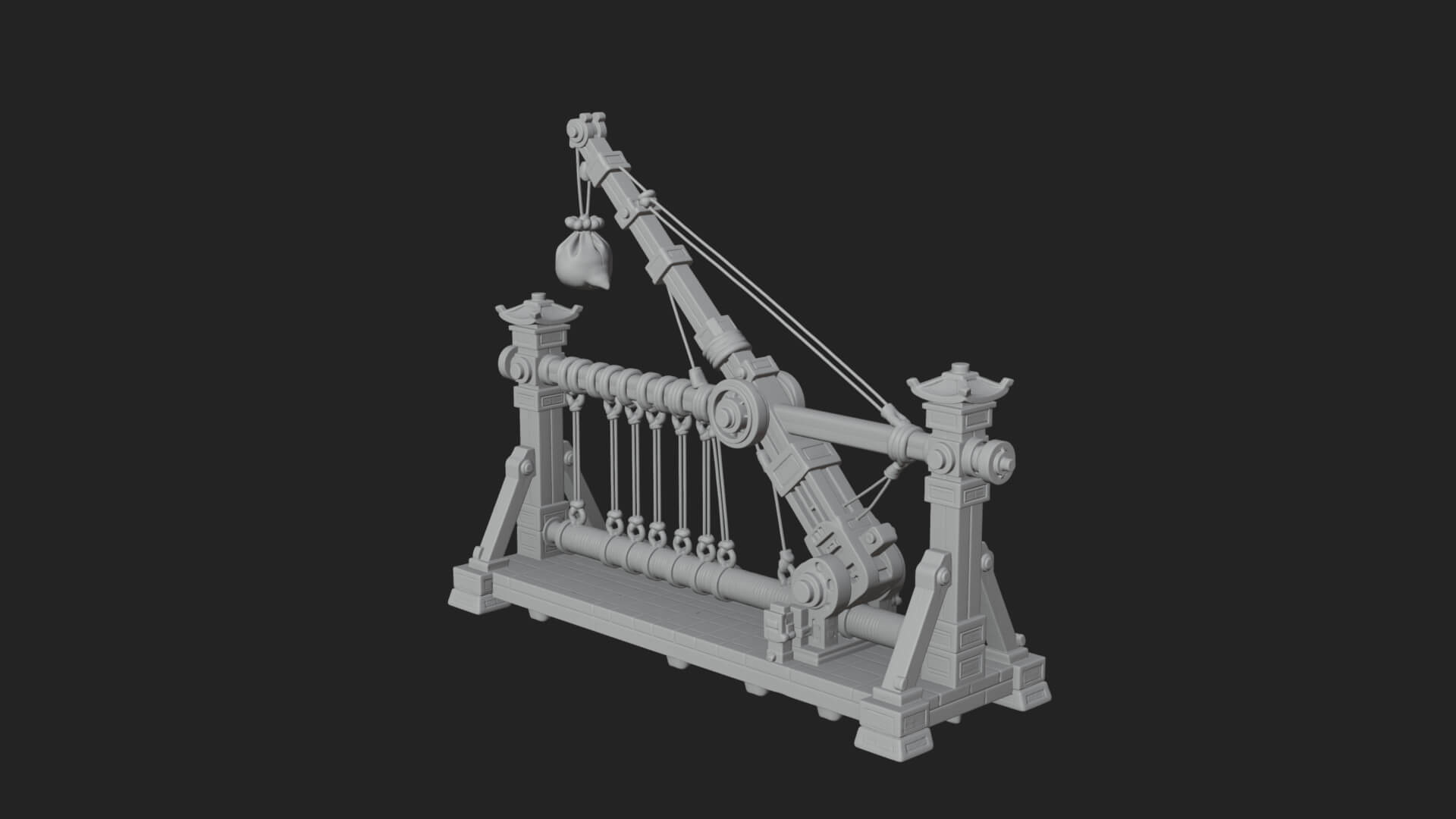 Rope Bundle Trebuchet Model Design 1 3D Print Model 3D Model