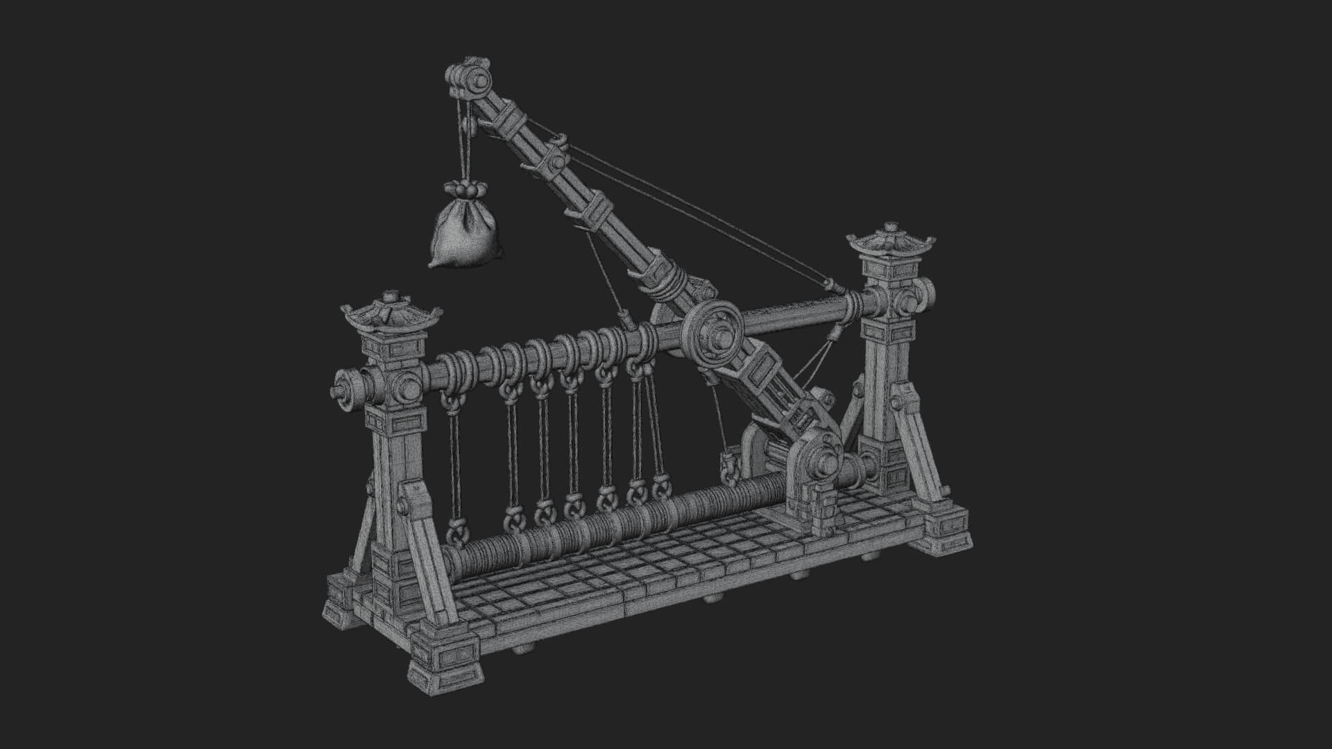 Rope Bundle Trebuchet Model Design 1 3D Print Model 3D Model