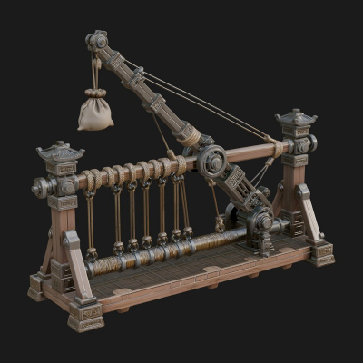 Rope Bundle Trebuchet Model Design 1 3D Print Model