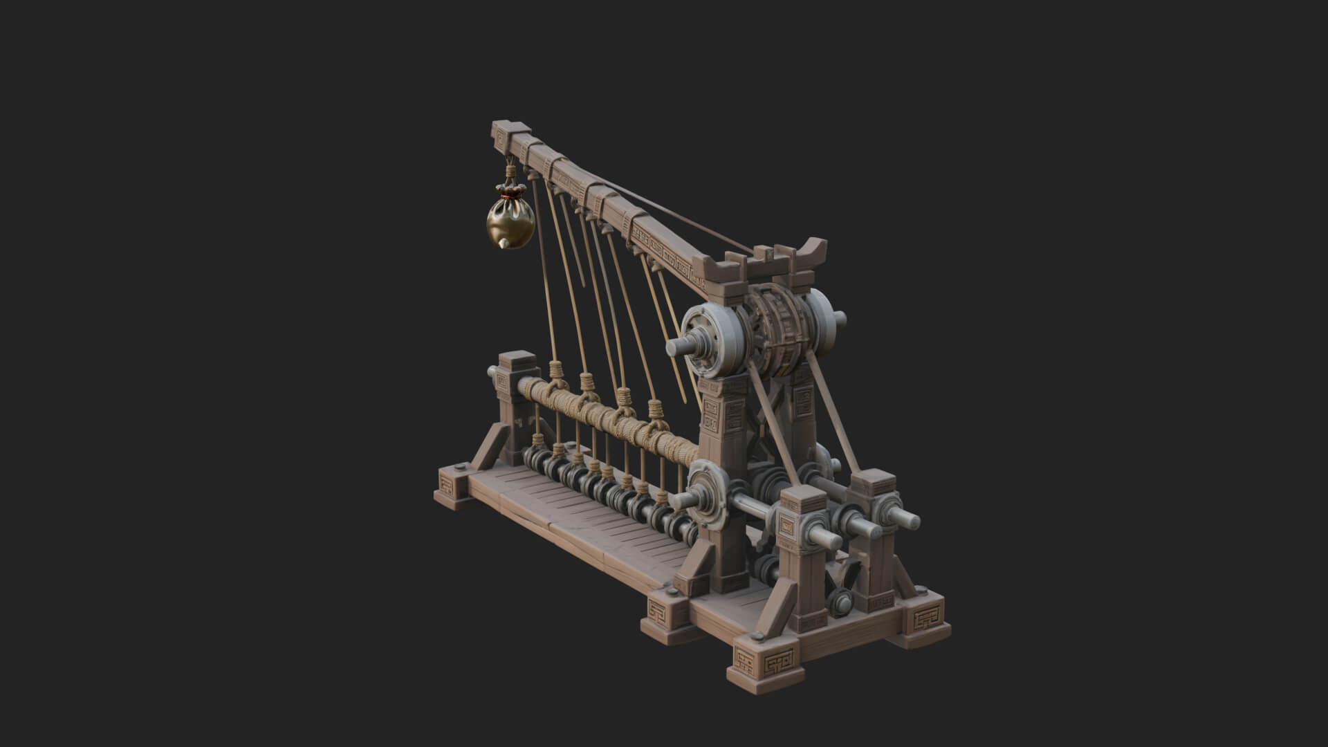 Rope Bundle Trebuchet Model Design 2 3D Print Model 3D Model