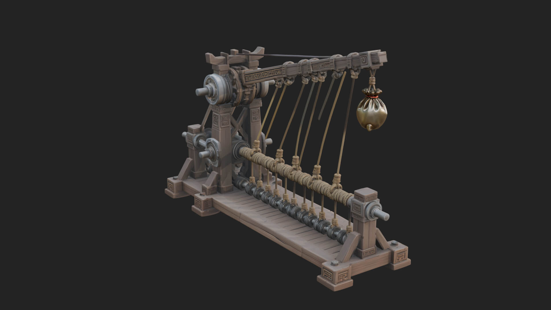 Rope Bundle Trebuchet Model Design 2 3D Print Model 3D Model