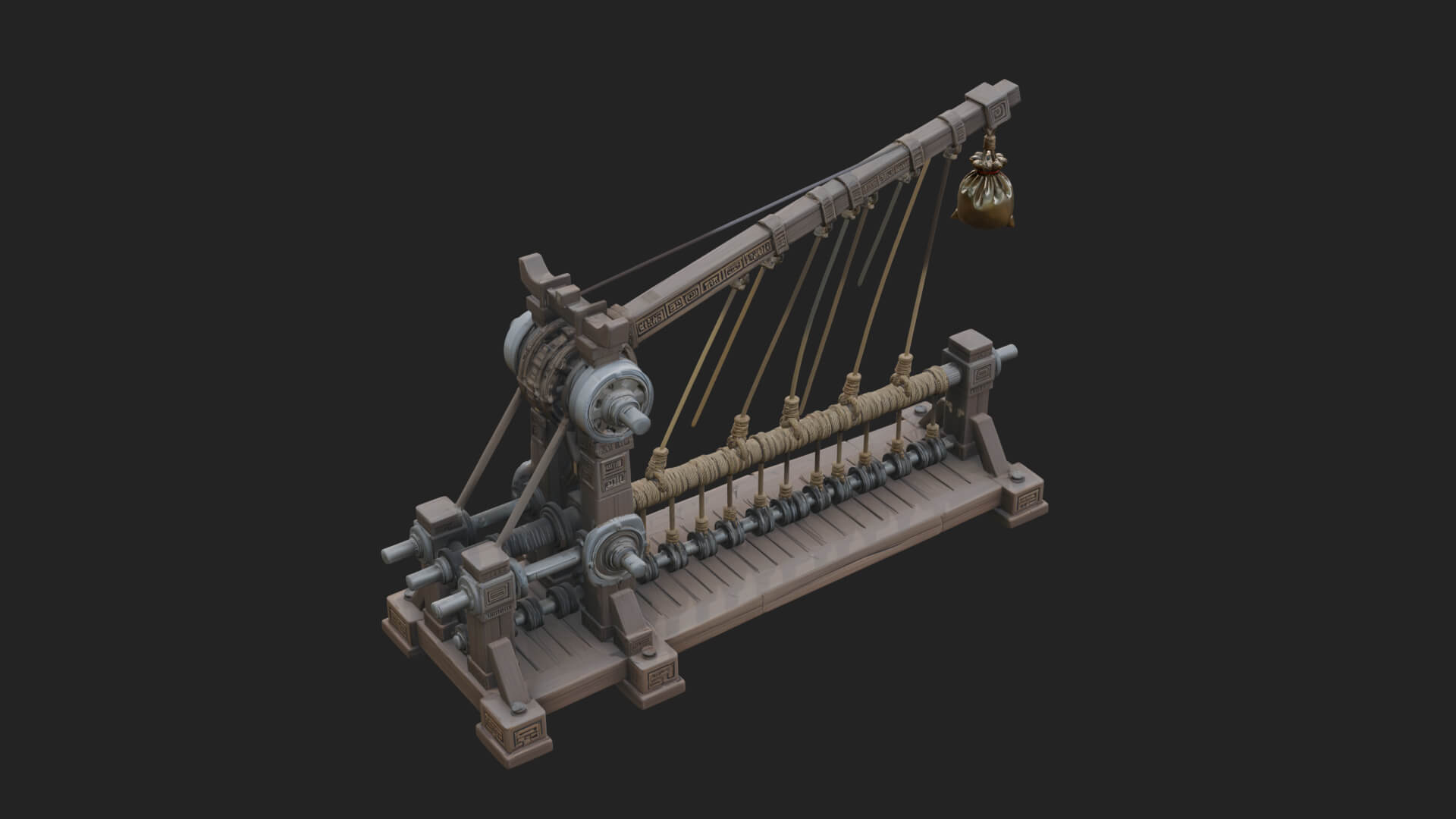 Rope Bundle Trebuchet Model Design 2 3D Print Model 3D Model