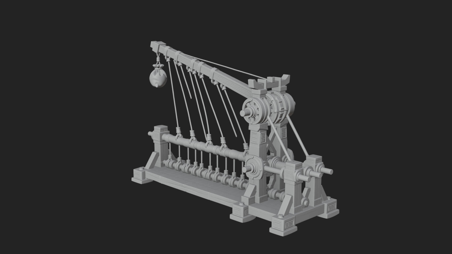 Rope Bundle Trebuchet Model Design 2 3D Print Model 3D Model
