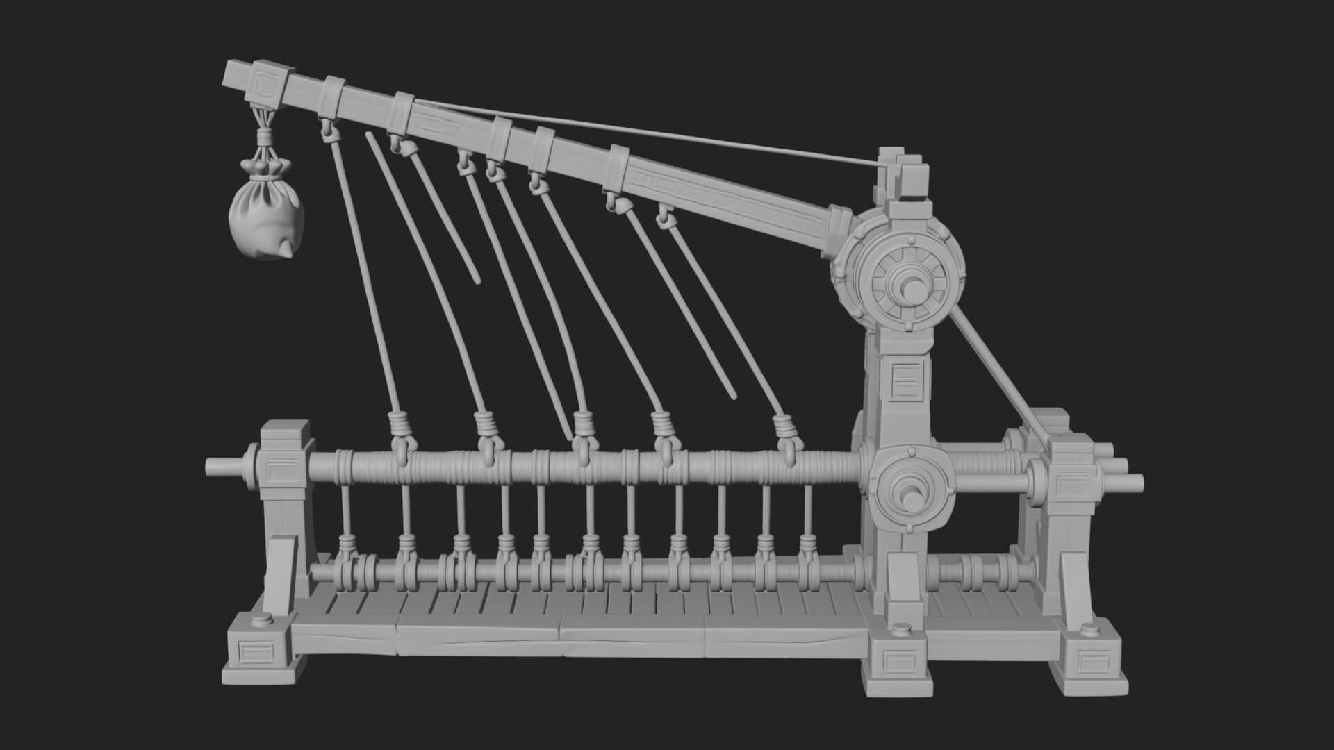 Rope Bundle Trebuchet Model Design 2 3D Print Model 3D Model
