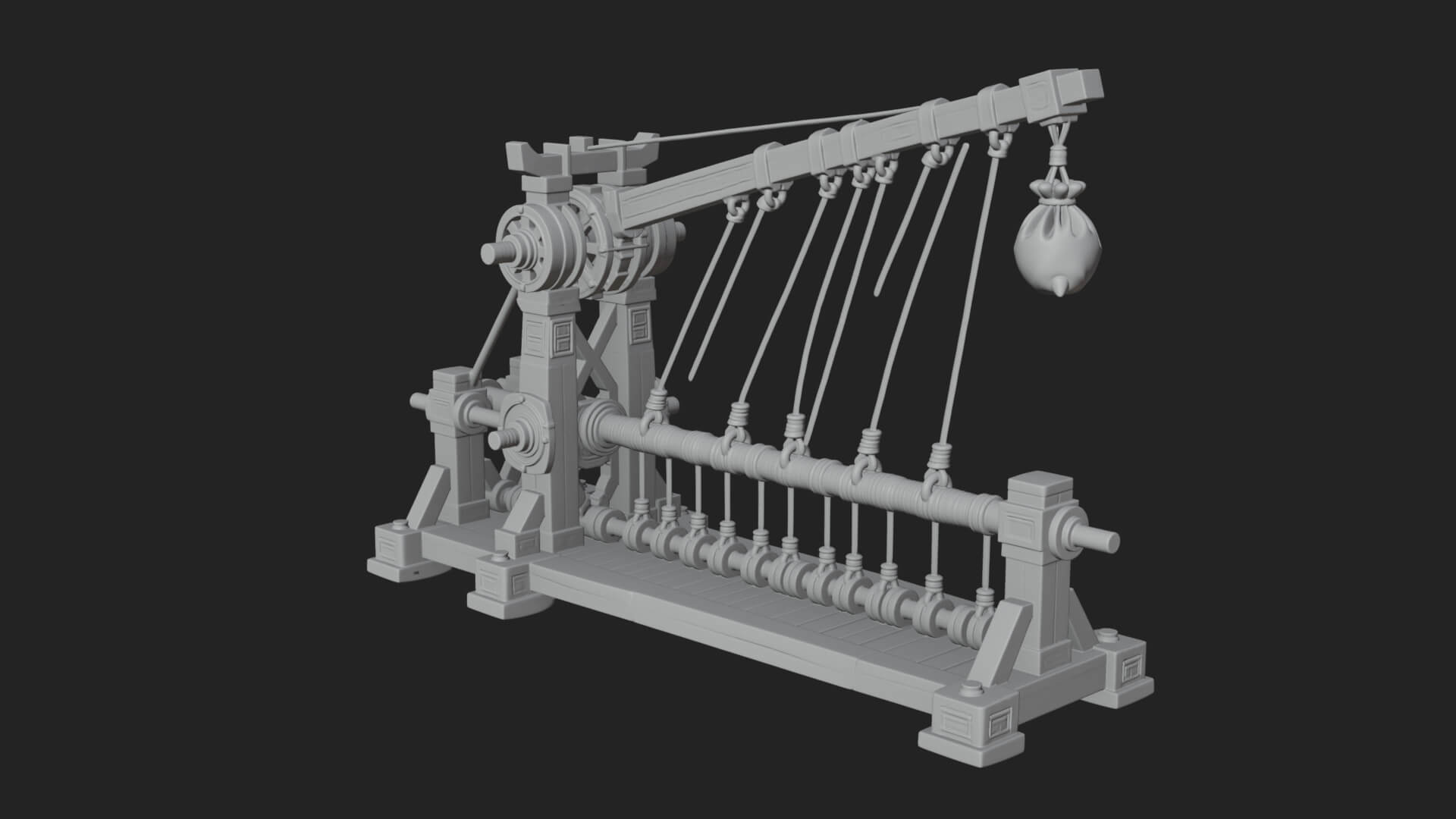 Rope Bundle Trebuchet Model Design 2 3D Print Model 3D Model