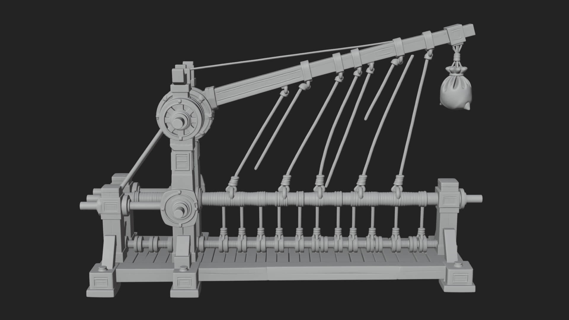 Rope Bundle Trebuchet Model Design 2 3D Print Model 3D Model