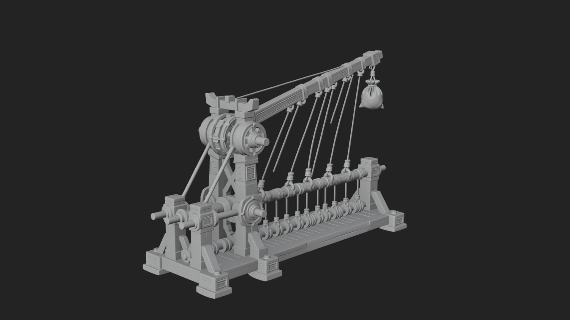 Rope Bundle Trebuchet Model Design 2 3D Print Model 3D Model