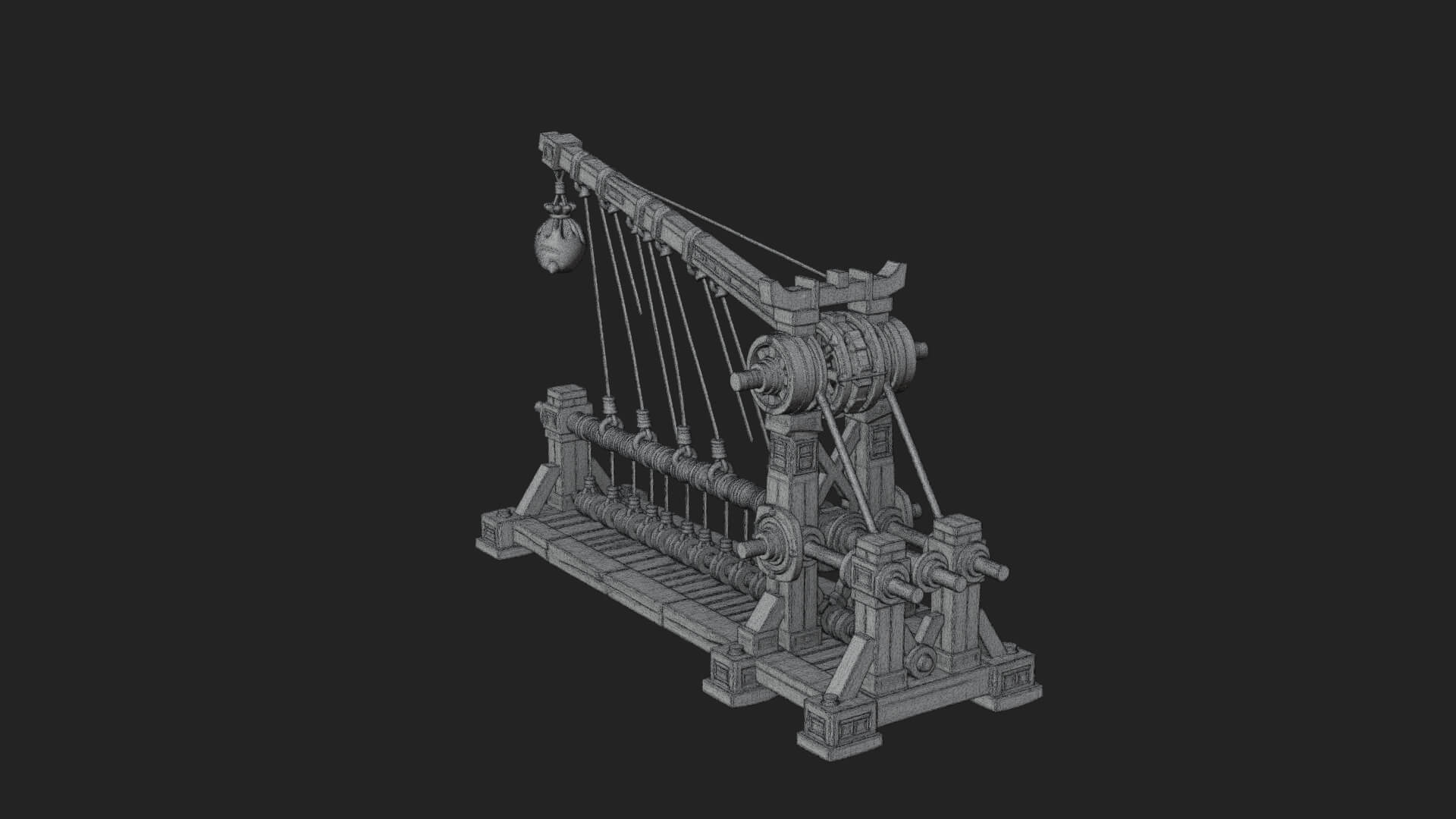 Rope Bundle Trebuchet Model Design 2 3D Print Model 3D Model
