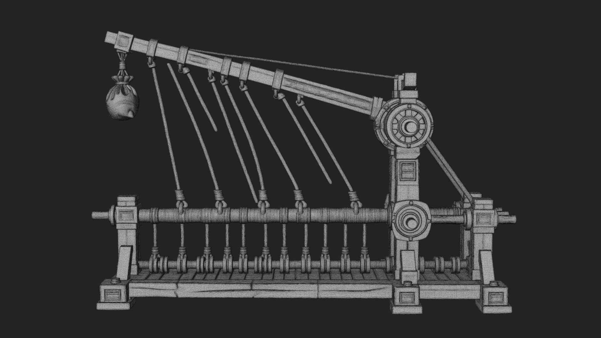 Rope Bundle Trebuchet Model Design 2 3D Print Model 3D Model