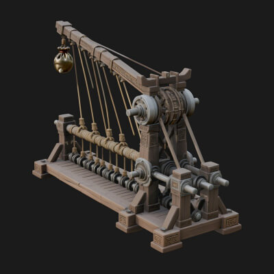 Rope Bundle Trebuchet Model Design 2 3D Print Model