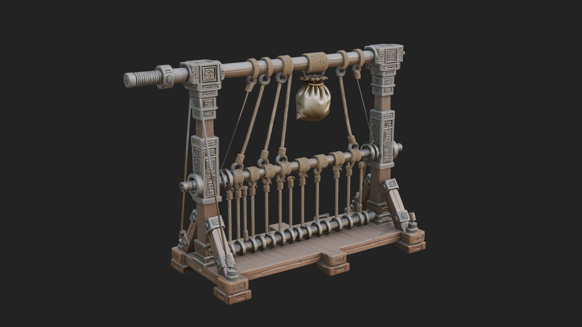 Rope Bundle Trebuchet Model Design 3 3D Print Model 3D Model