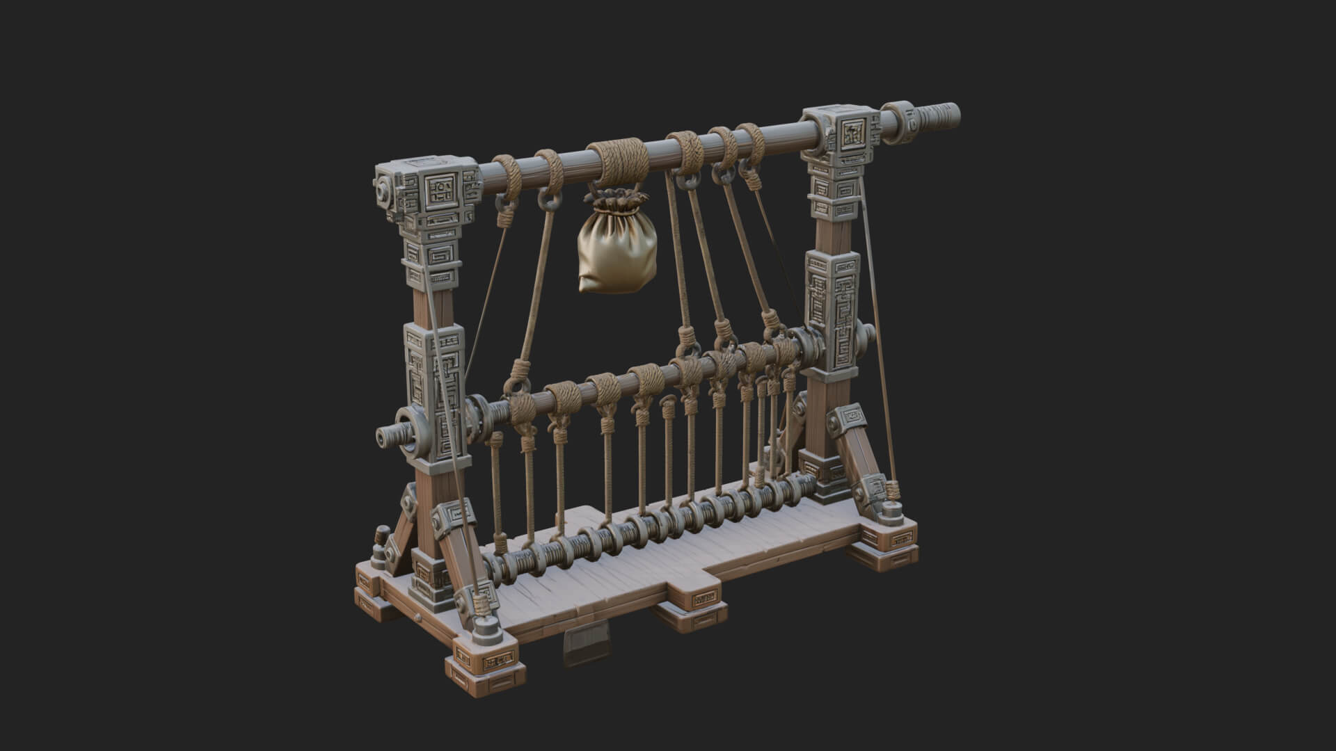 Rope Bundle Trebuchet Model Design 3 3D Print Model 3D Model