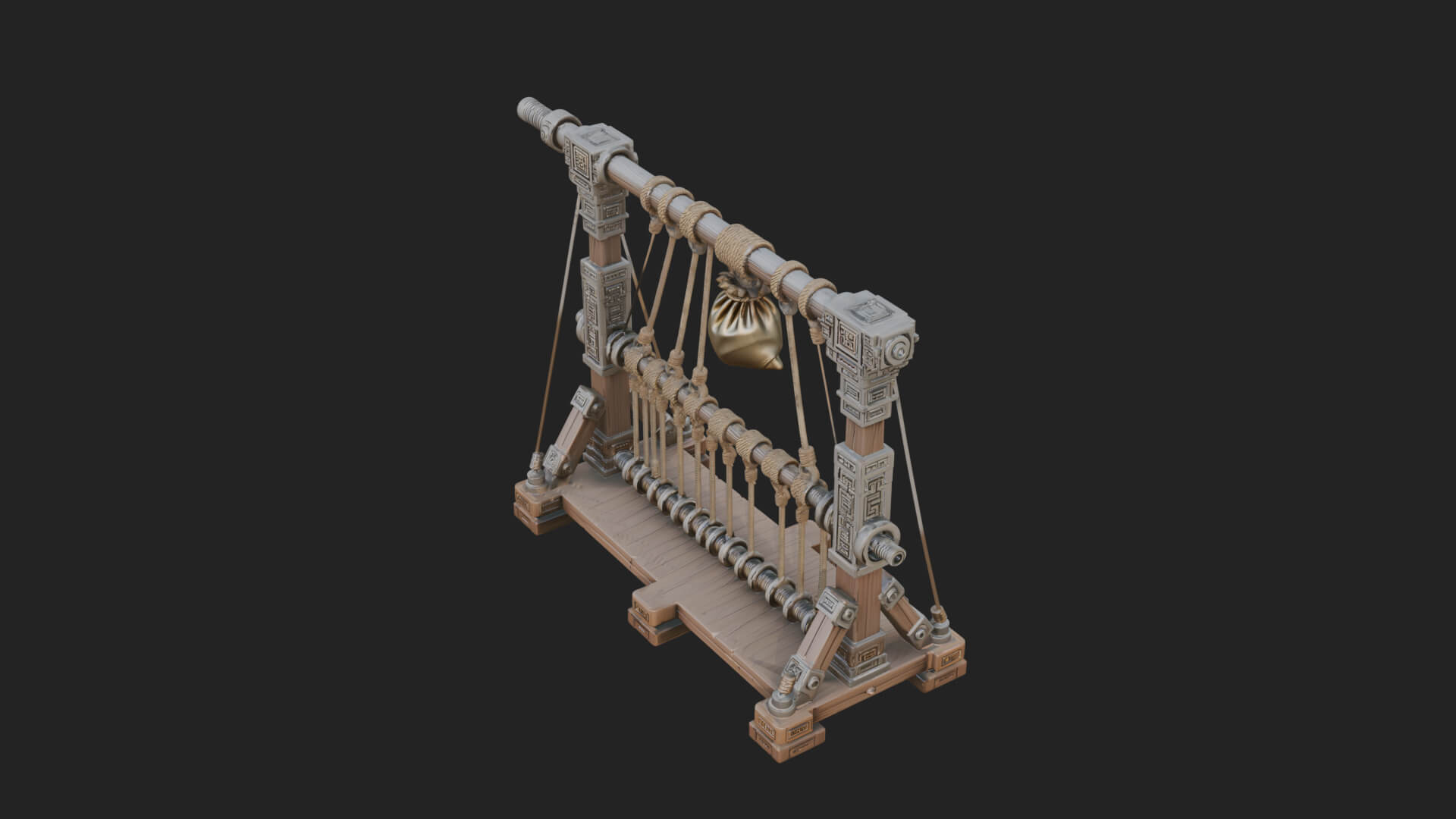 Rope Bundle Trebuchet Model Design 3 3D Print Model 3D Model