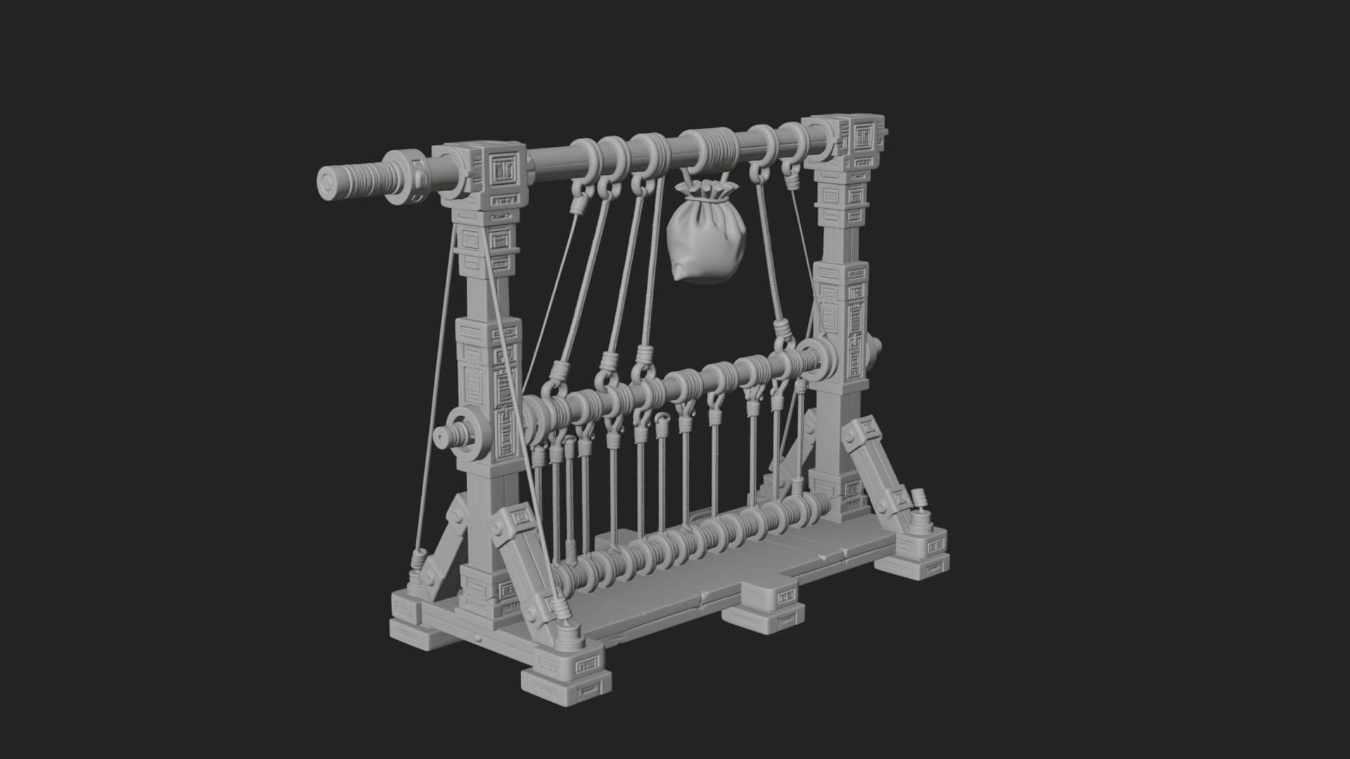 Rope Bundle Trebuchet Model Design 3 3D Print Model 3D Model