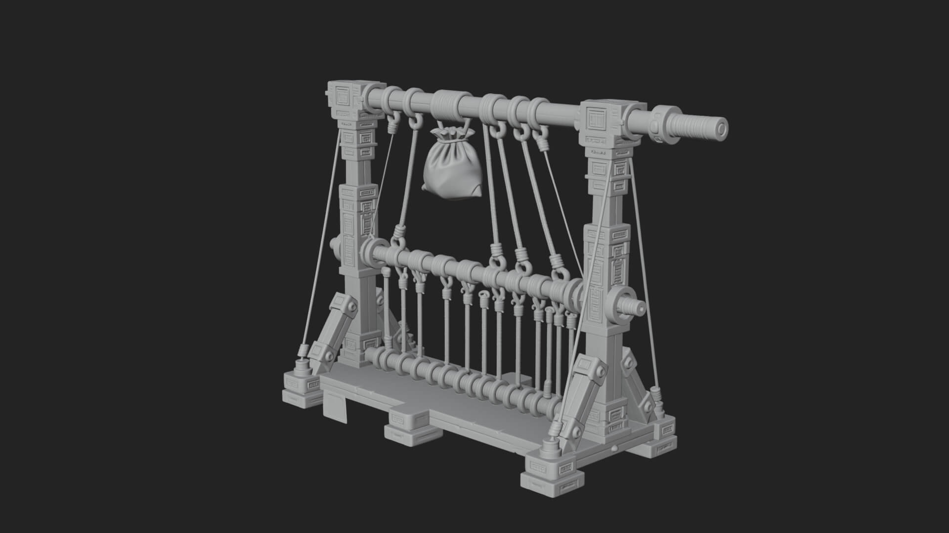 Rope Bundle Trebuchet Model Design 3 3D Print Model 3D Model