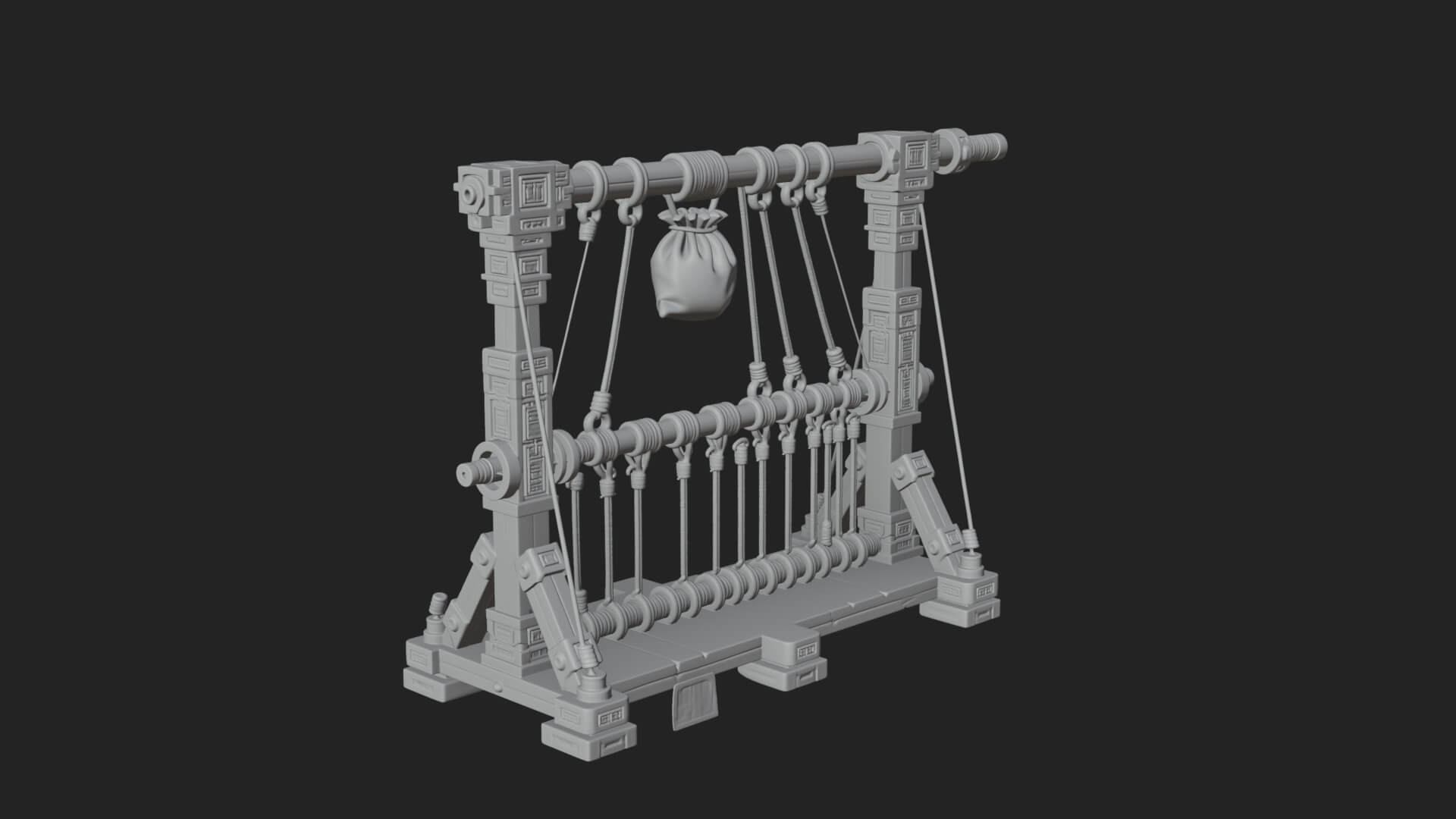 Rope Bundle Trebuchet Model Design 3 3D Print Model 3D Model
