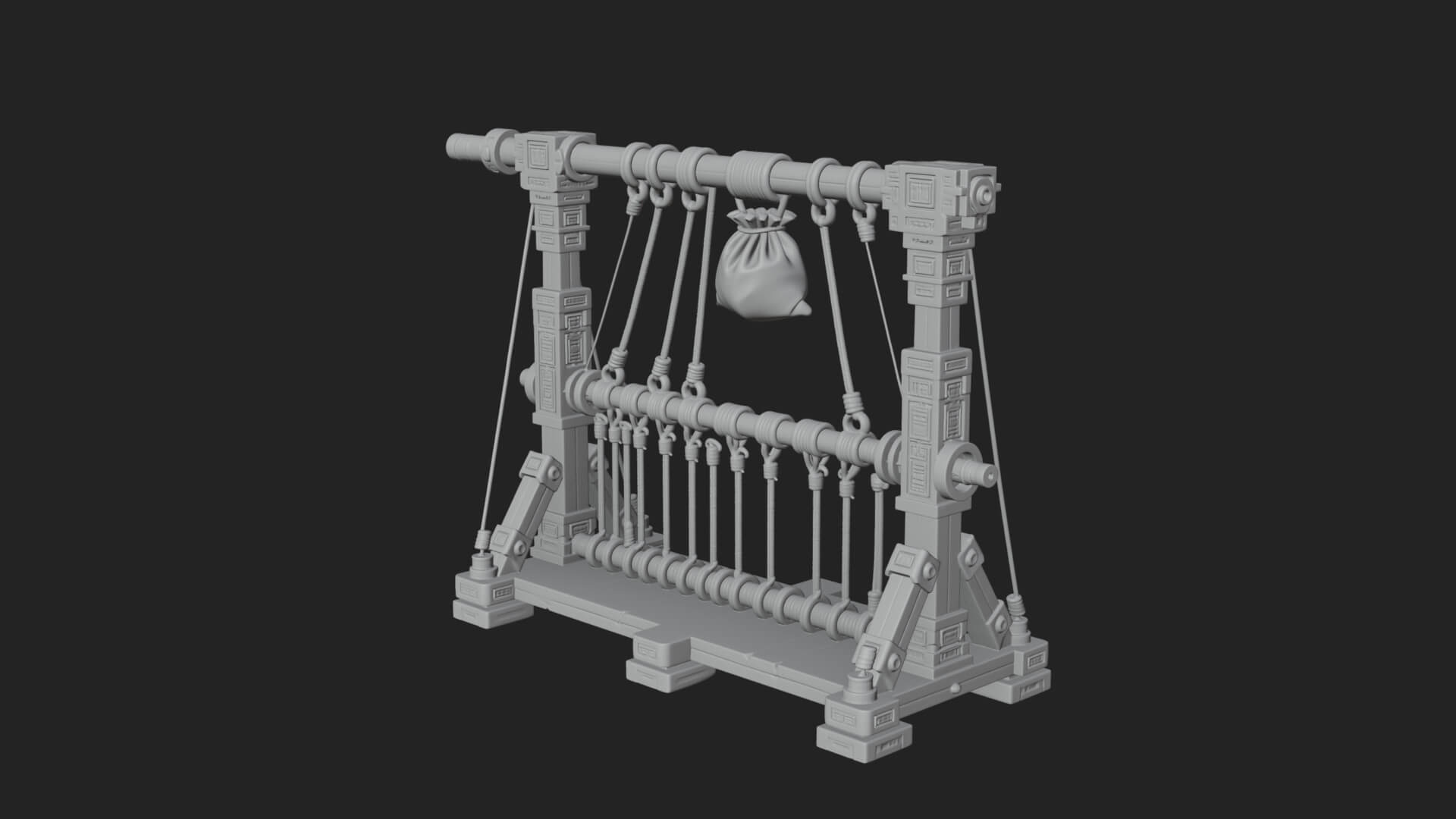 Rope Bundle Trebuchet Model Design 3 3D Print Model 3D Model