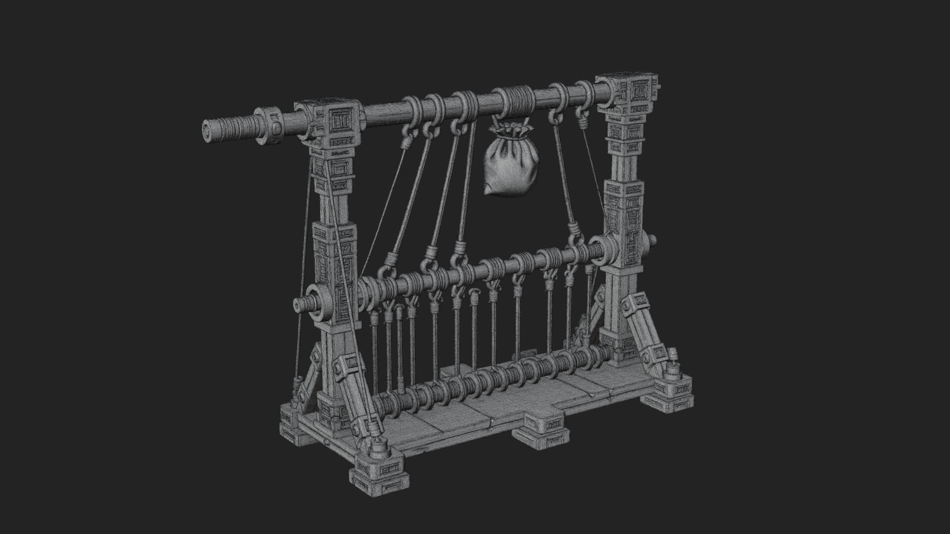 Rope Bundle Trebuchet Model Design 3 3D Print Model 3D Model