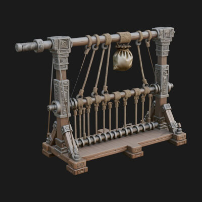 Rope Bundle Trebuchet Model Design 3 3D Print Model
