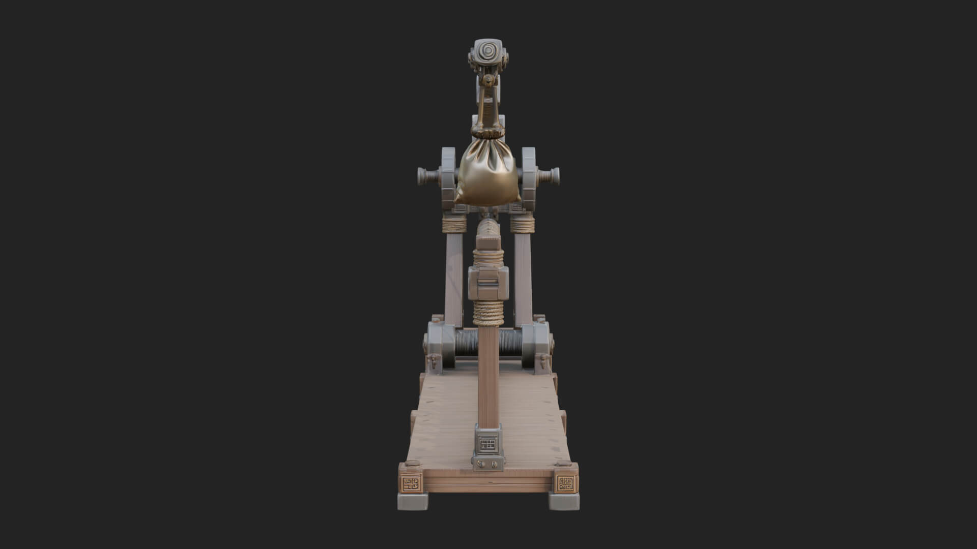 Rope Bundle Trebuchet Model Design 4 3D Print Model 3D Model