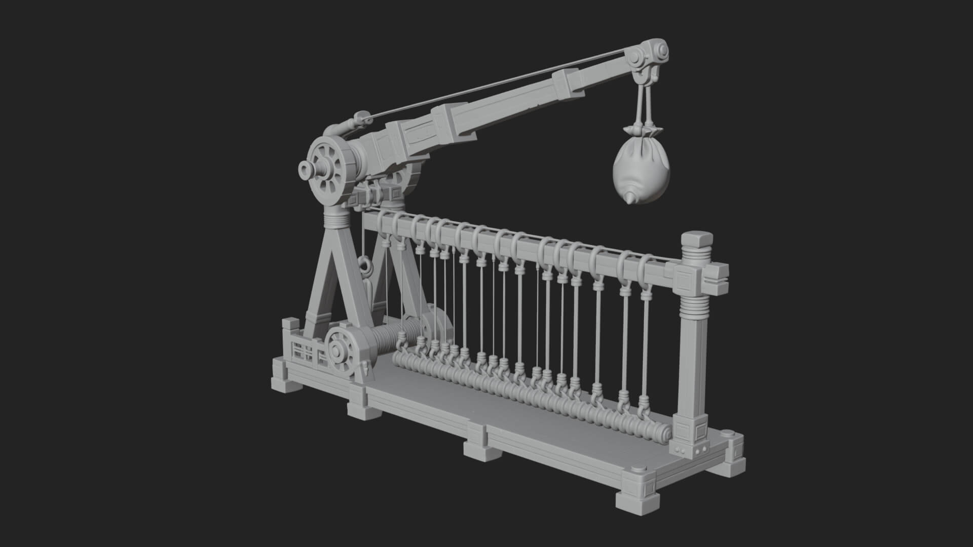 Rope Bundle Trebuchet Model Design 4 3D Print Model 3D Model