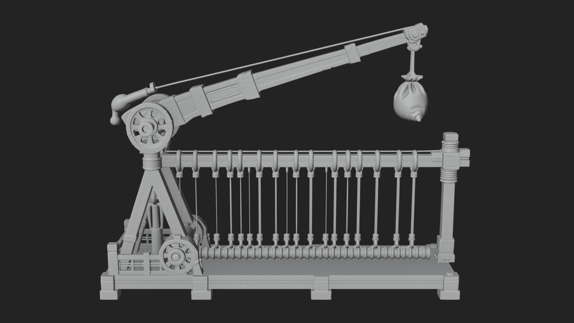 Rope Bundle Trebuchet Model Design 4 3D Print Model 3D Model