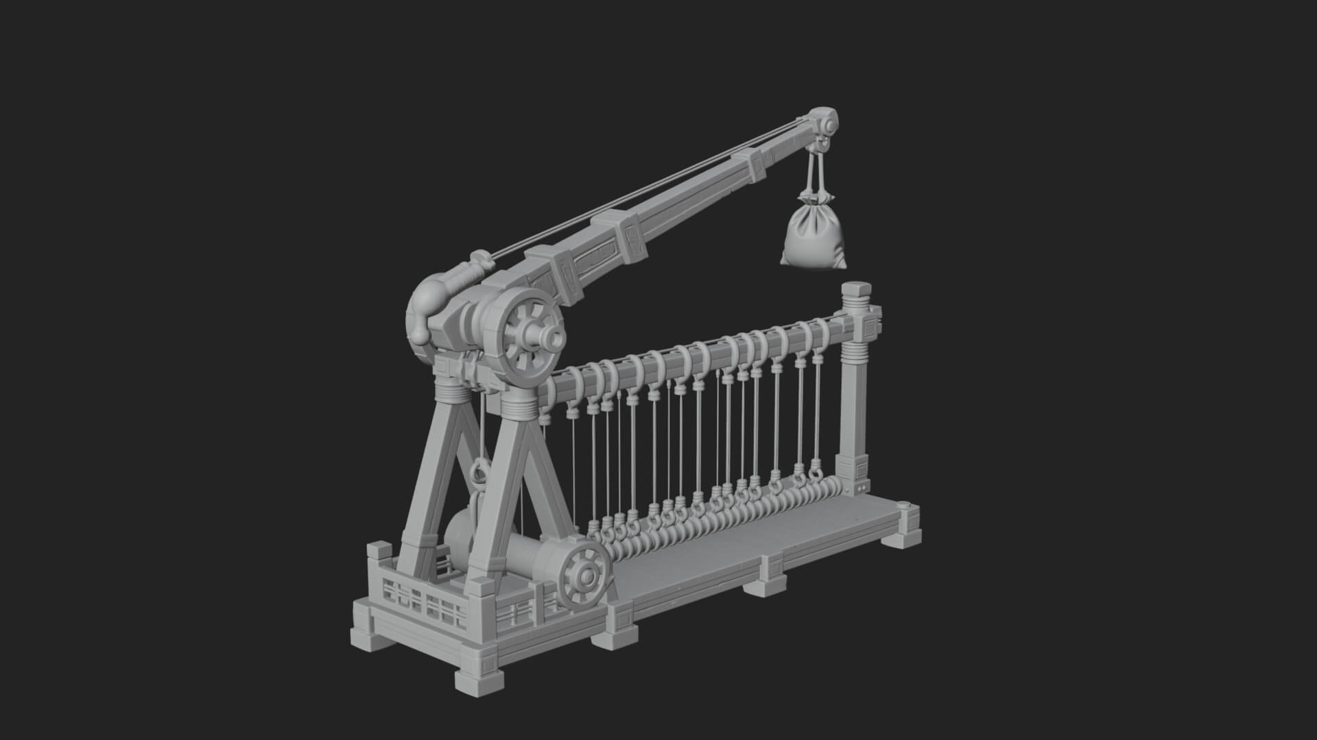 Rope Bundle Trebuchet Model Design 4 3D Print Model 3D Model