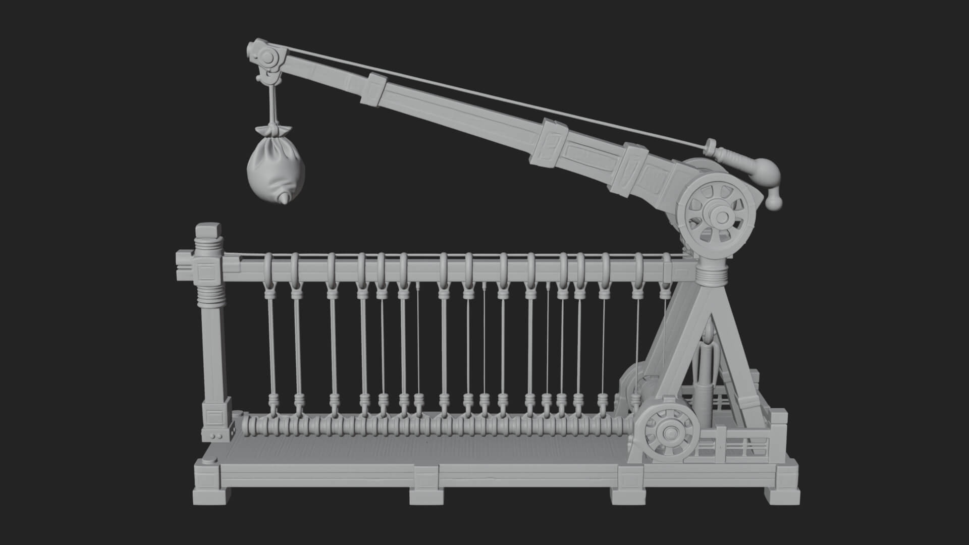 Rope Bundle Trebuchet Model Design 4 3D Print Model 3D Model