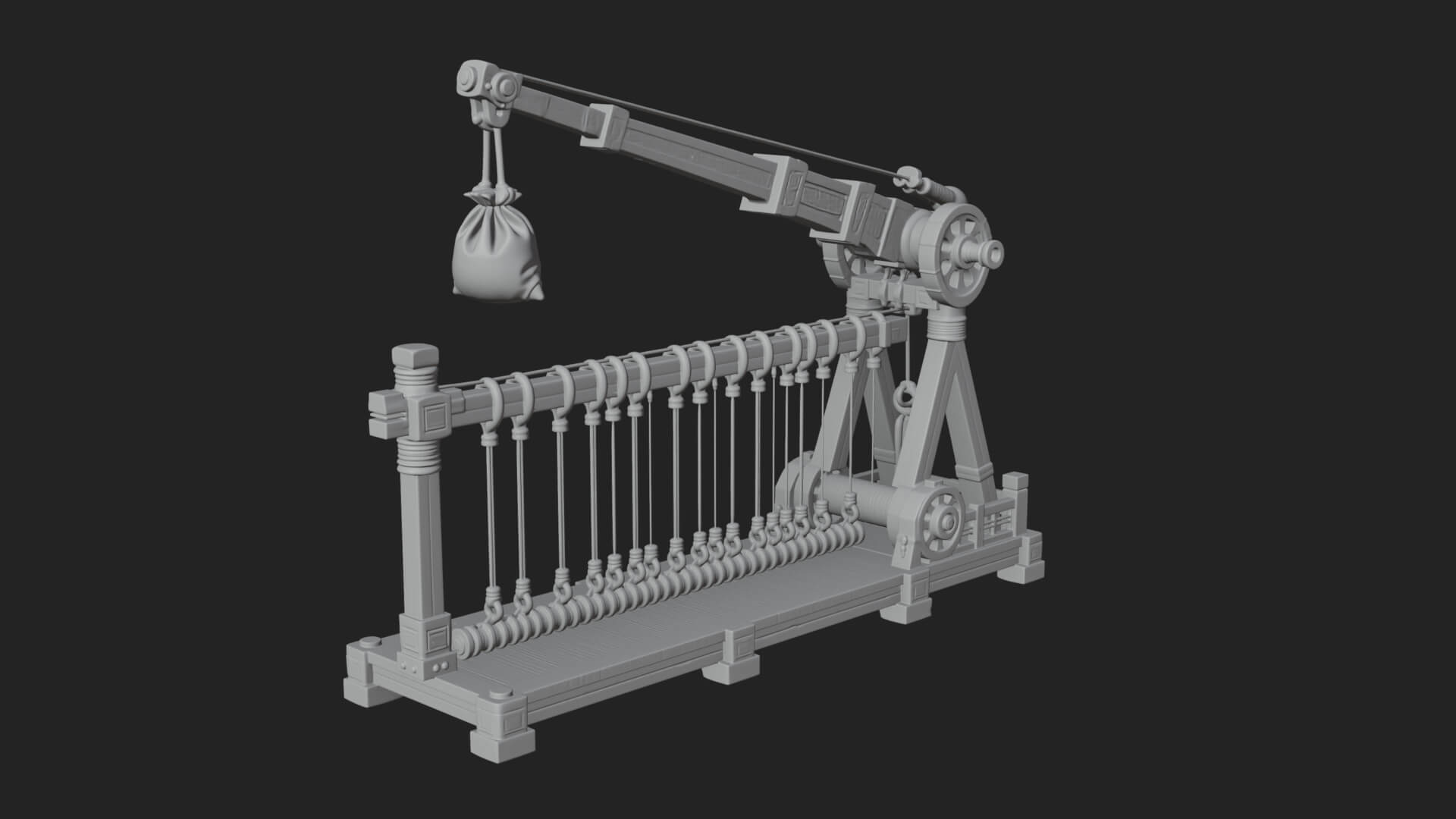Rope Bundle Trebuchet Model Design 4 3D Print Model 3D Model