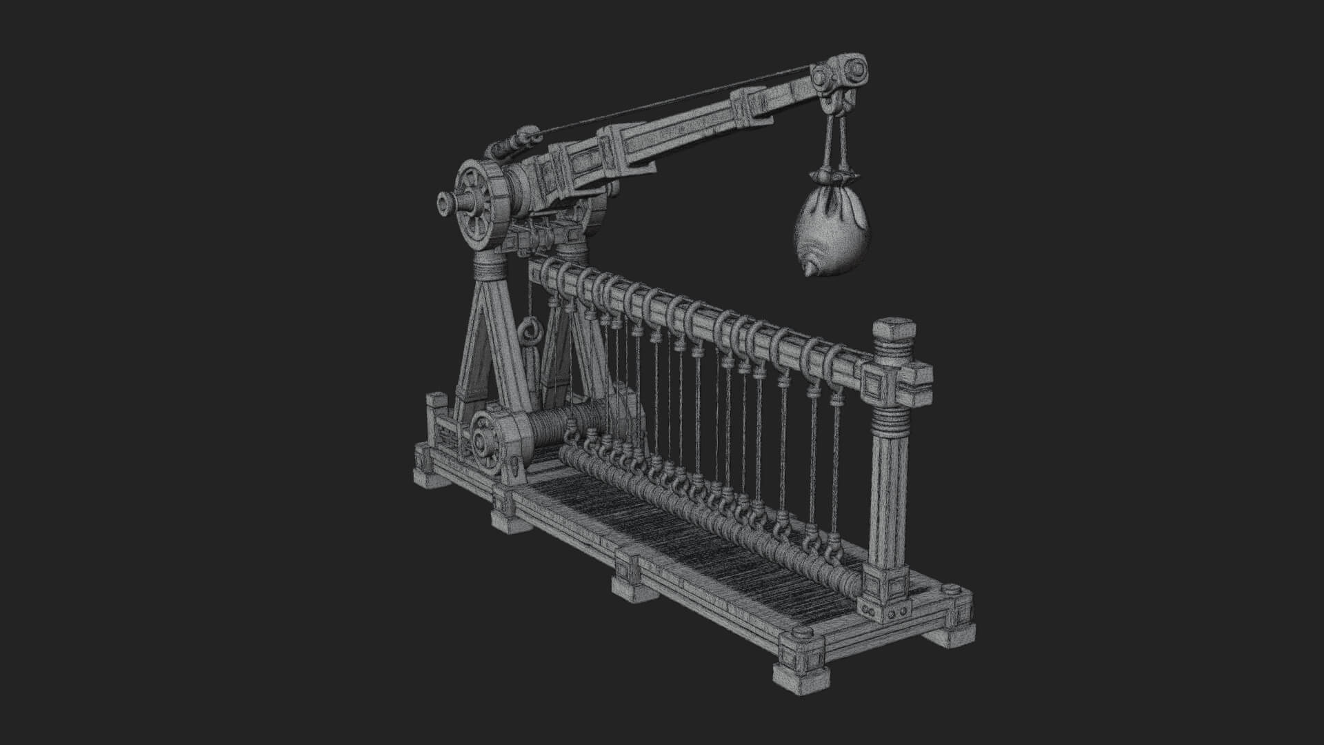 Rope Bundle Trebuchet Model Design 4 3D Print Model 3D Model