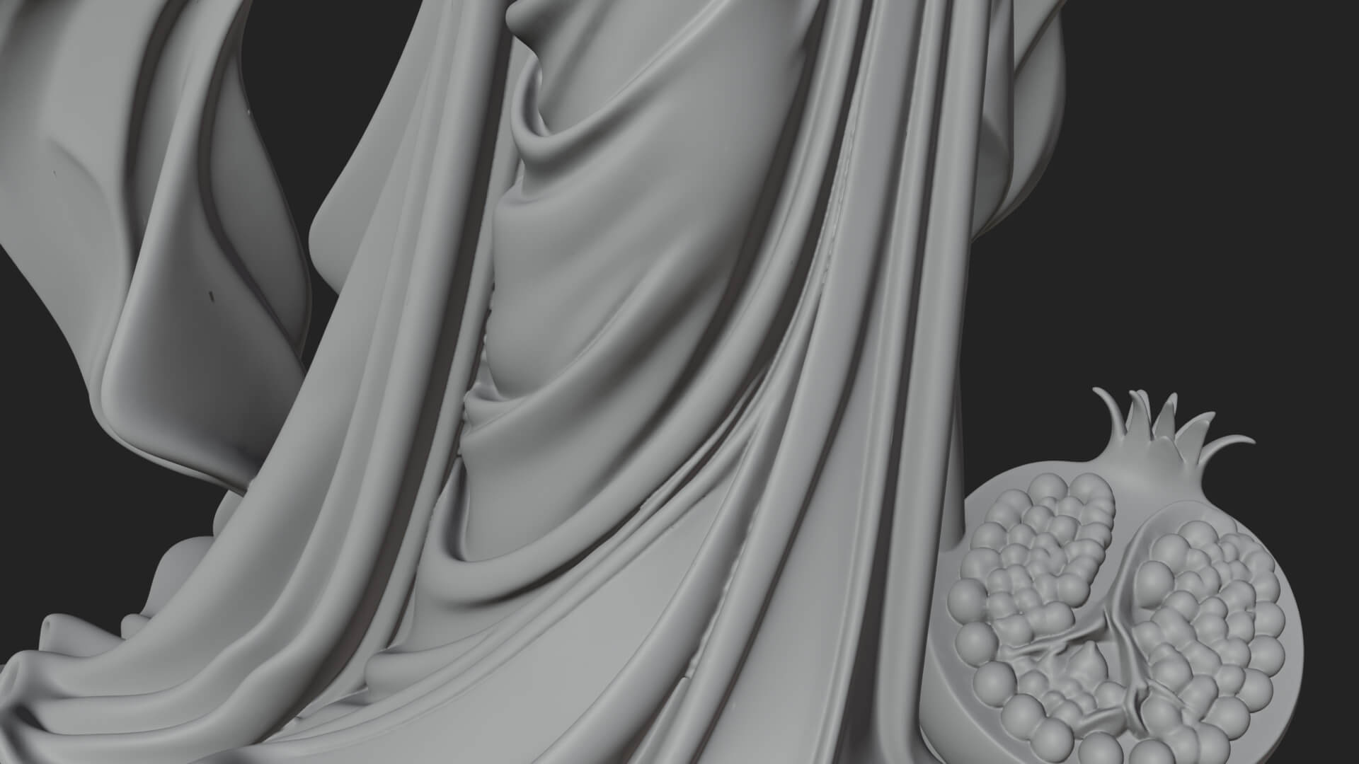 Rose-Crowned Goddess Statue Design 6 3D Print Model 3D Model