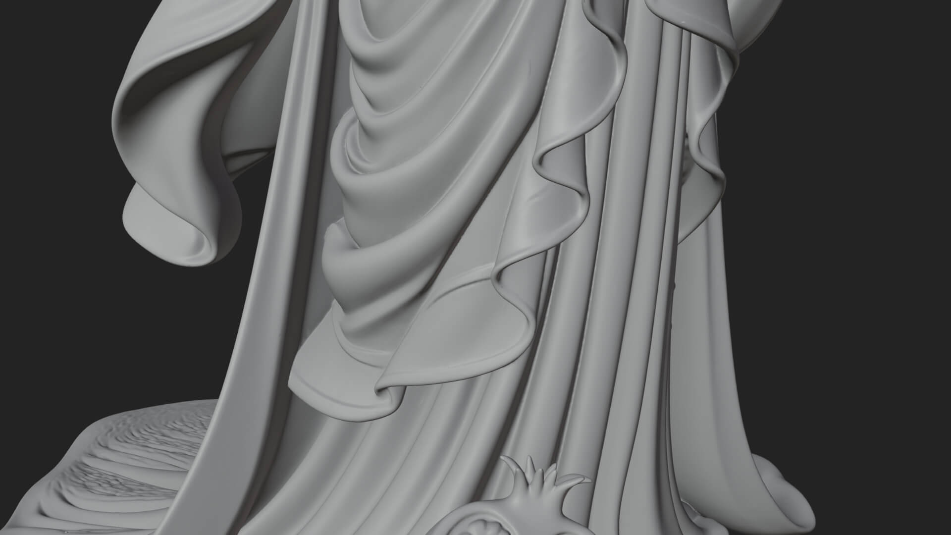 Rose Crowned Goddess Statue Design 7 3D Print Model 3D Model
