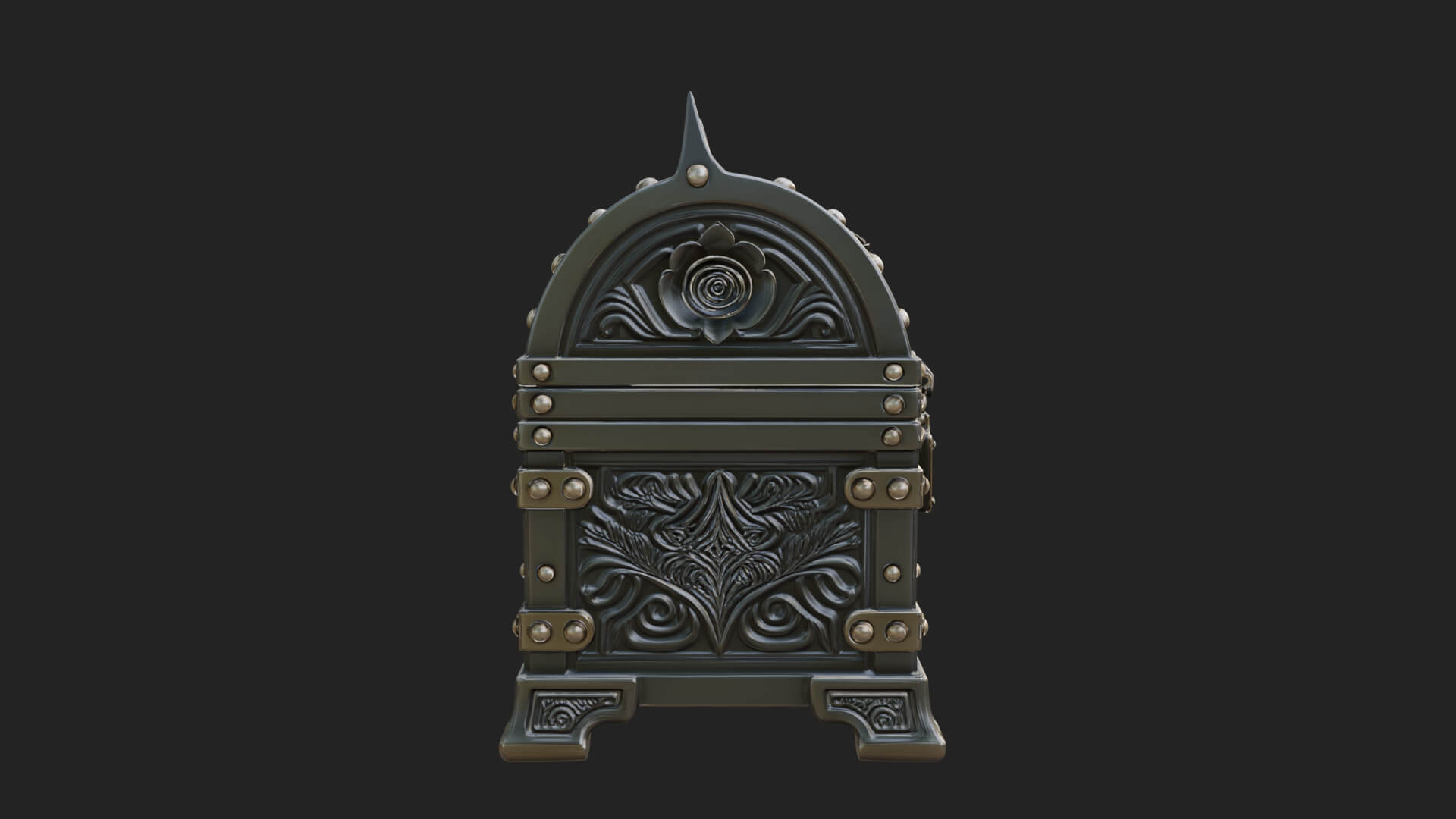 Rose Flower Carved Chest Model Design 1 3D Print Model 3D Model