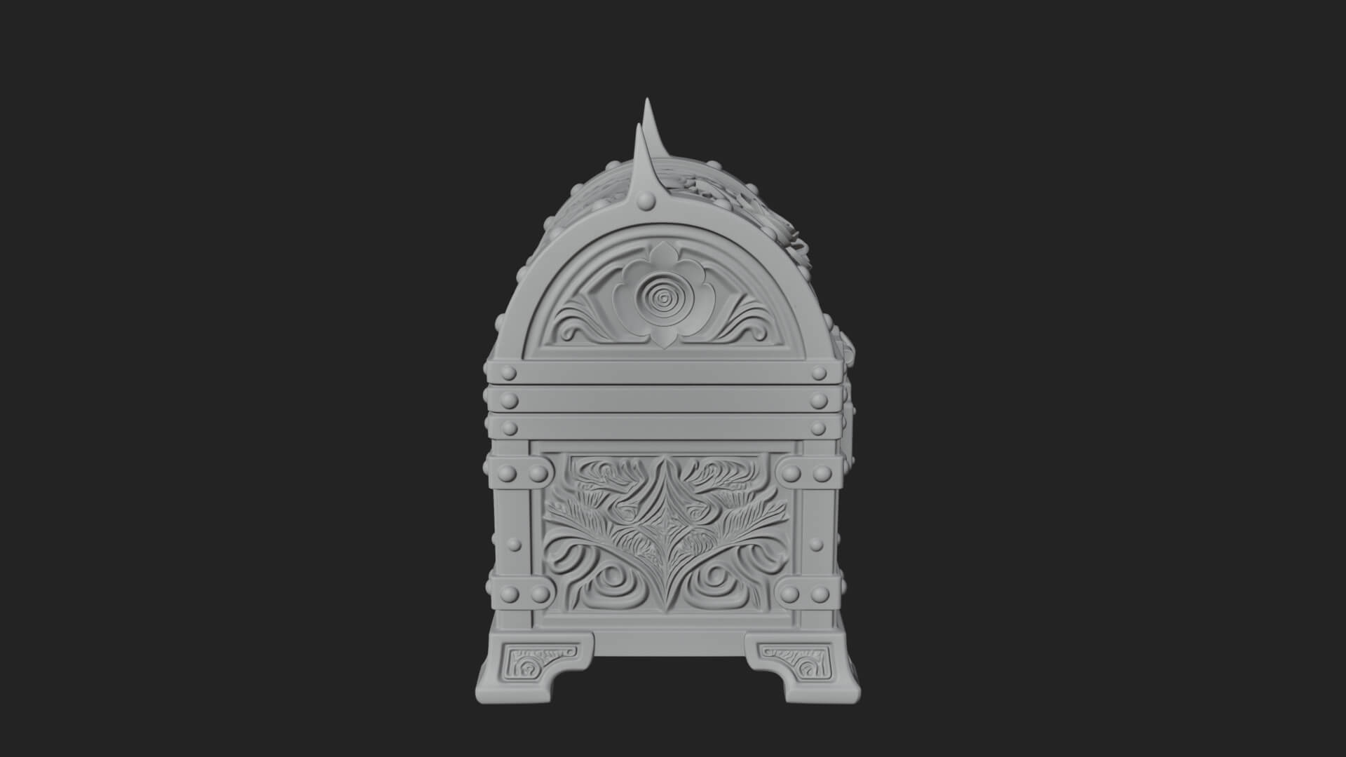 Rose Flower Carved Chest Model Design 1 3D Print Model 3D Model